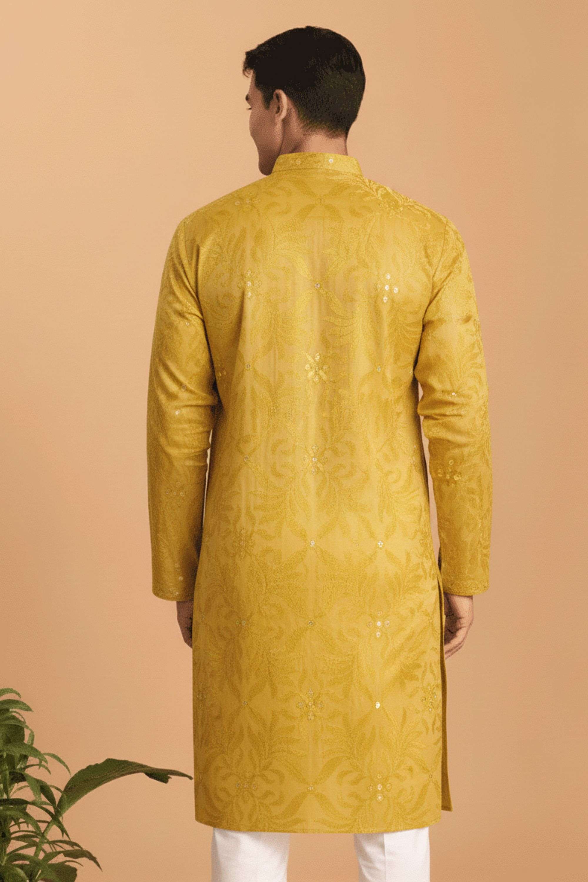 Embroidered-Blended-Fabric-Collared-Men-s-Kurta