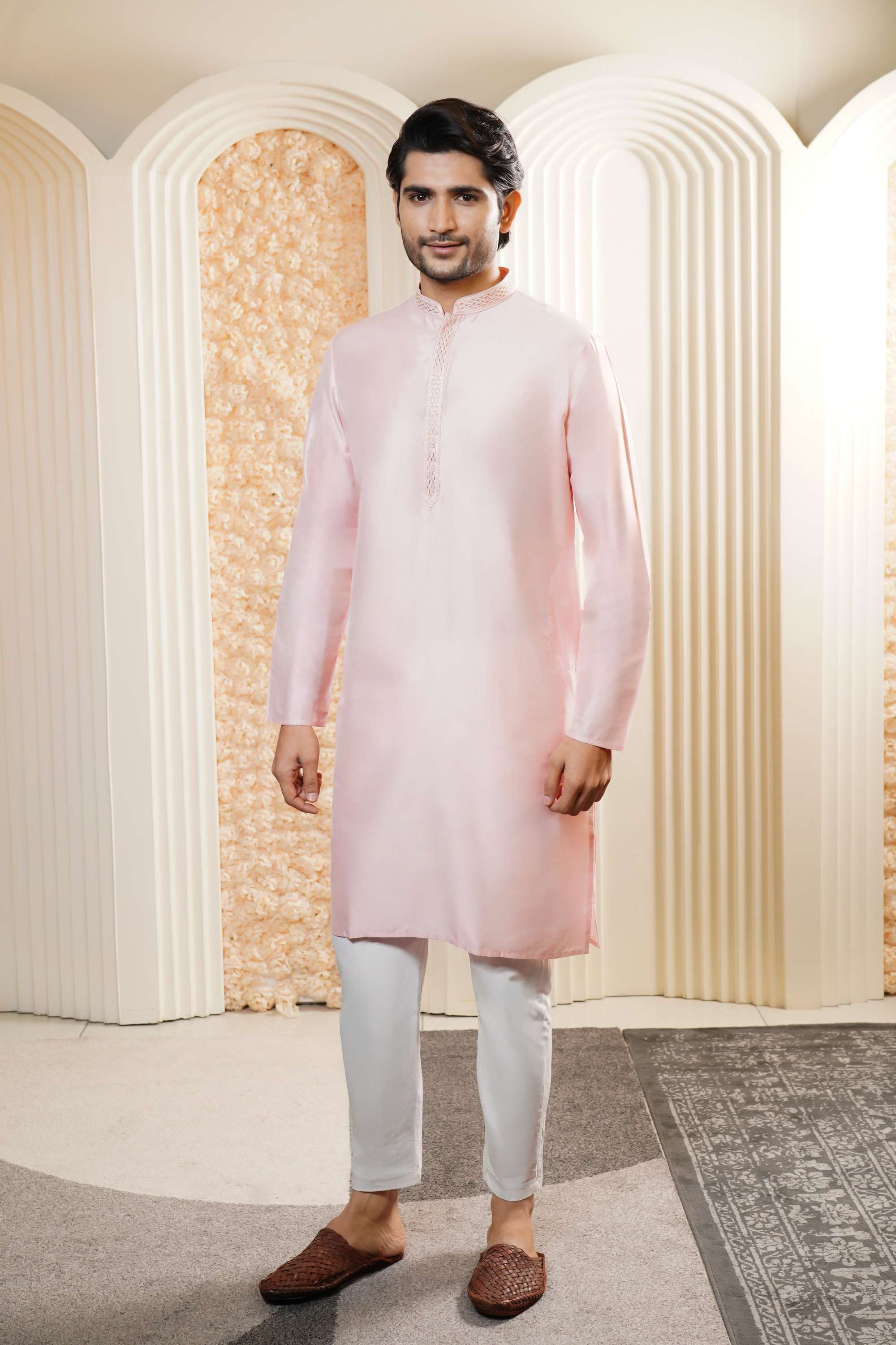 Solid-Blended-Fabric-Men-s-Casual-Wear-Kurta
