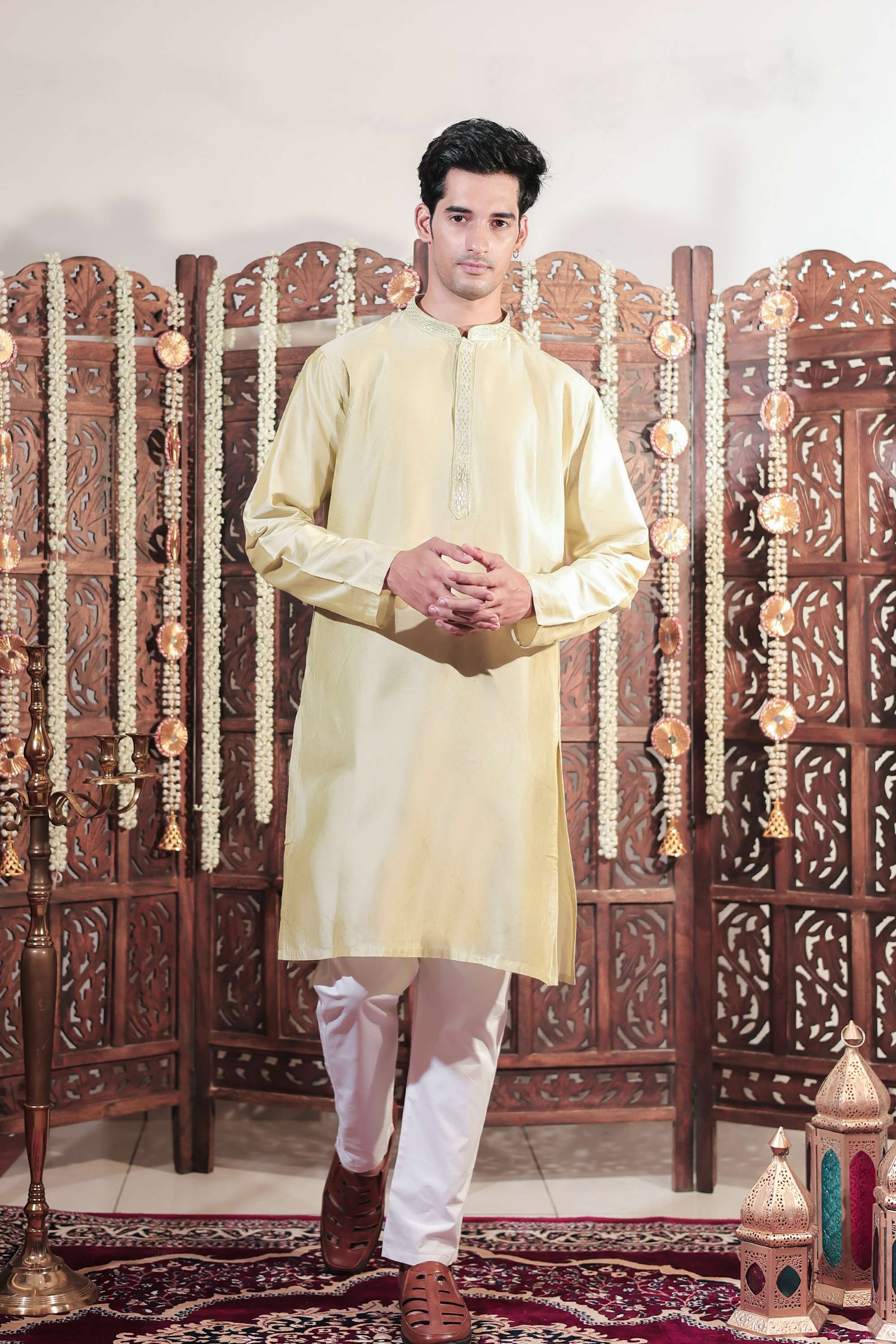Solid-Viscose-Men-s-Festive-Wear-Kurta