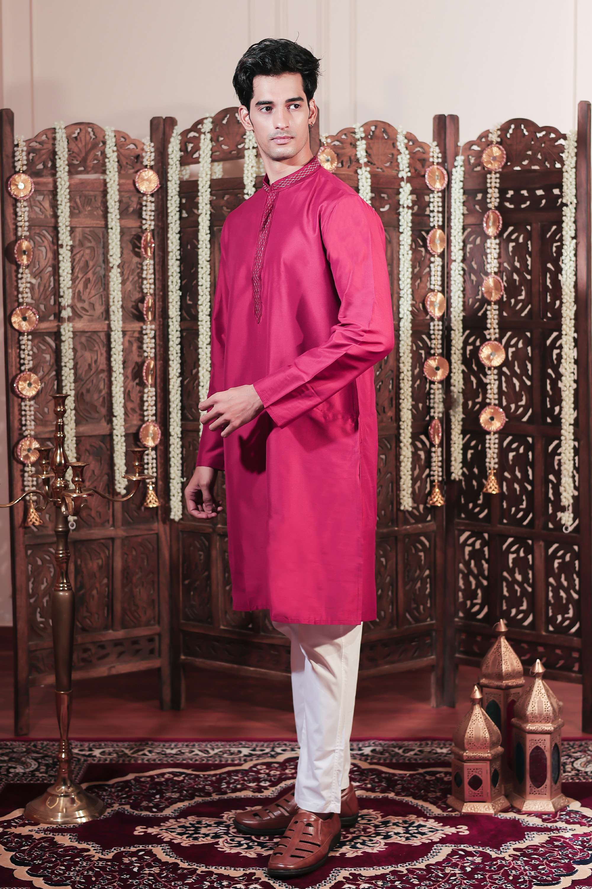 Solid-Viscose-Men-s-Festive-Wear-Kurta