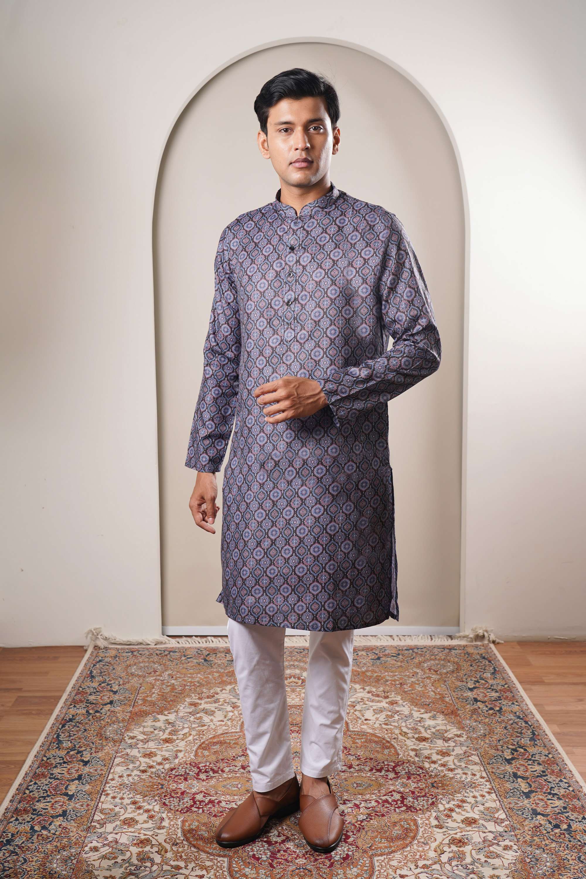 Printed-Polyester-Collared-Men-s-Festive-Wear-Kurta