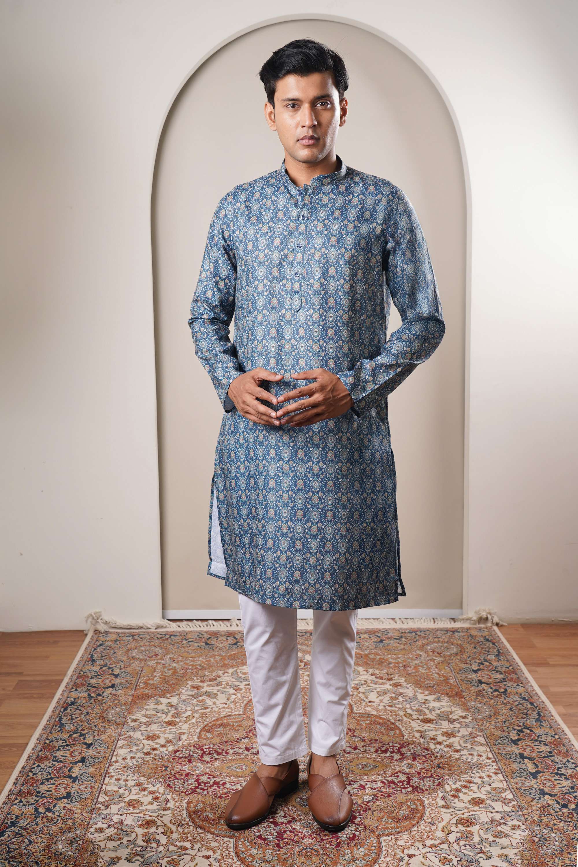 Printed-Polyester-Collared-Men-s-Festive-Wear-Kurta