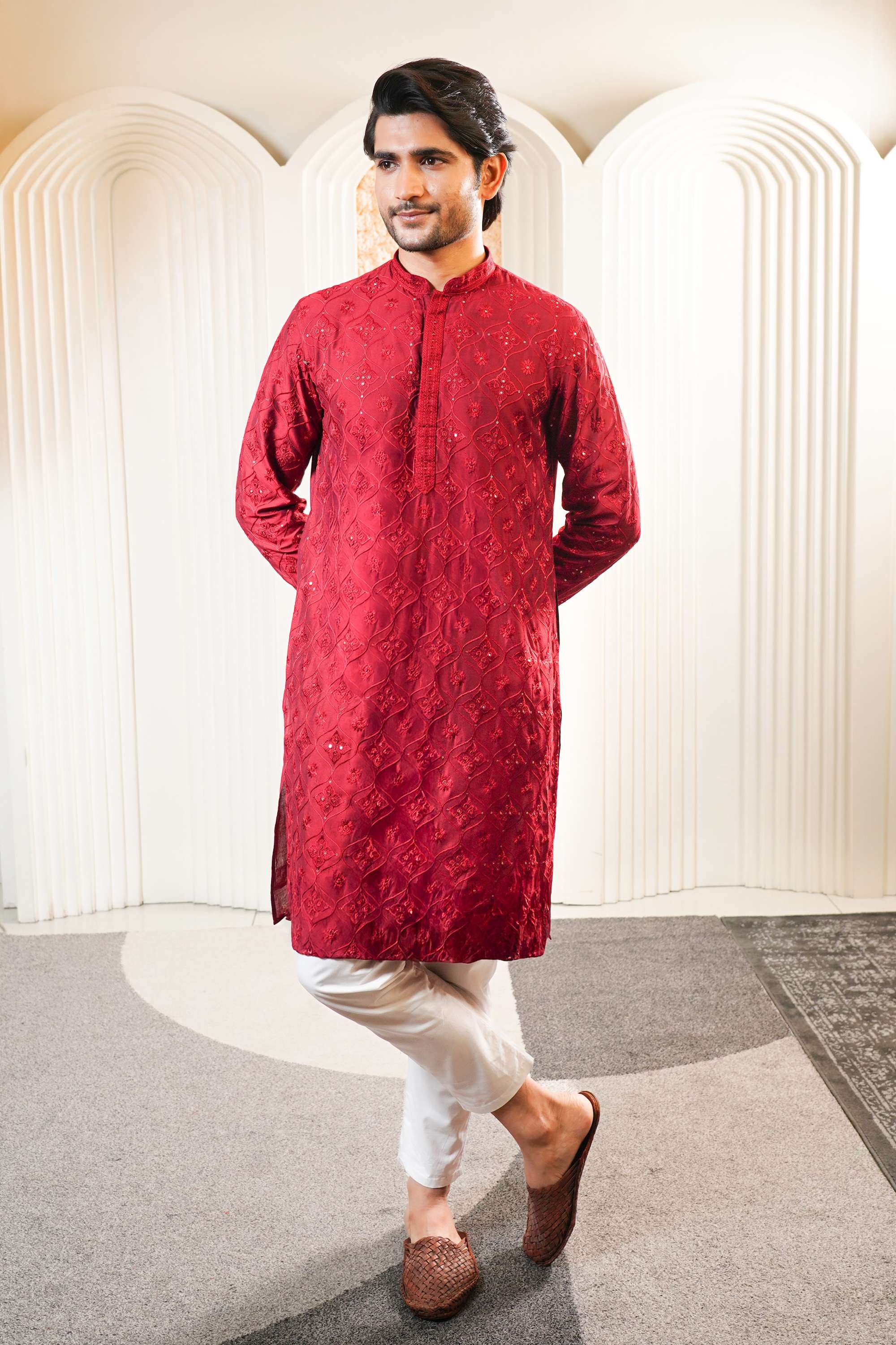 Floral-Blended-Fabric-Regular-Fit-Men-s-T-Shirt