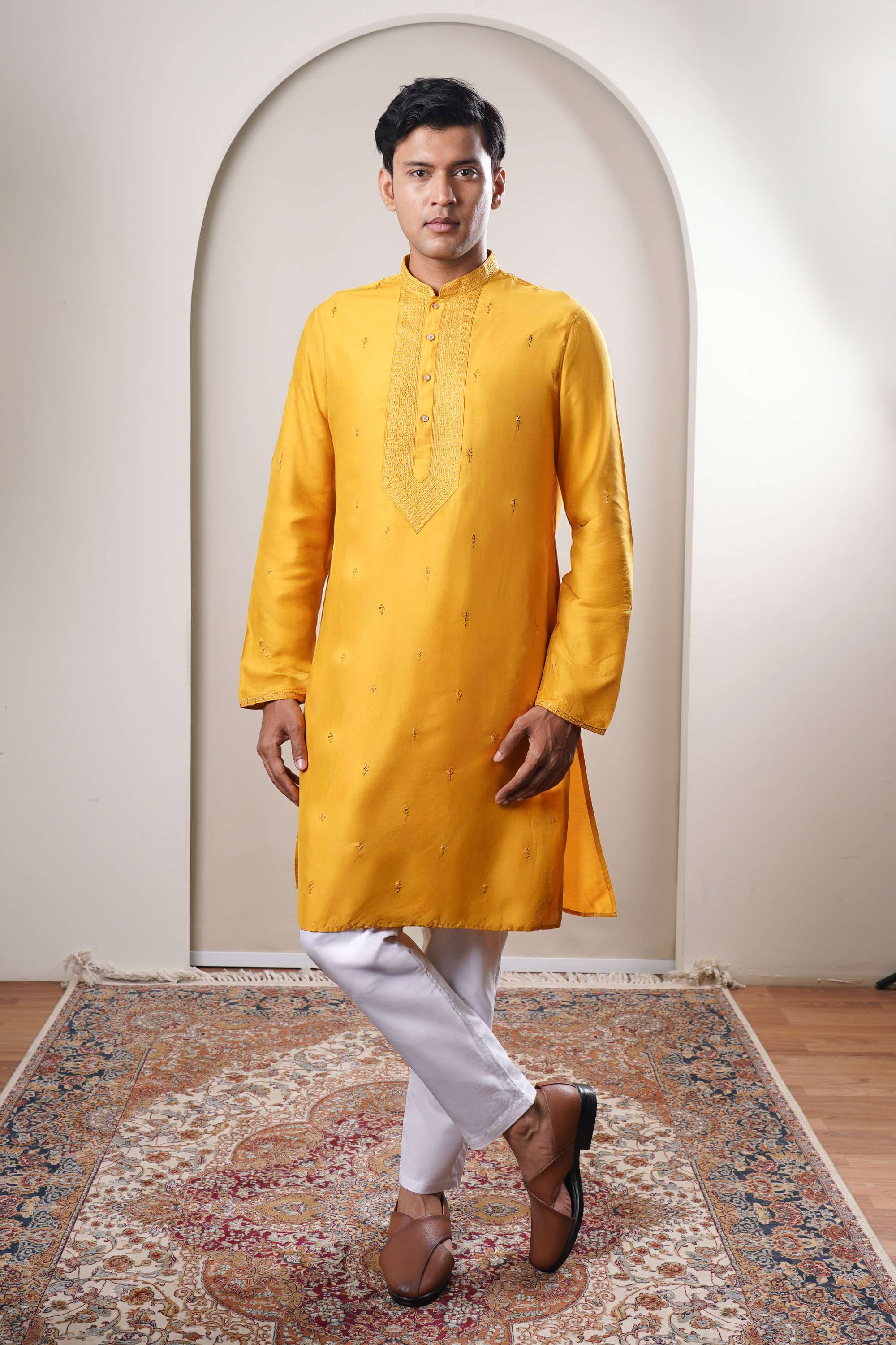Embroidered-Blended-Fabric-Collared-Men-s-Festive-Wear-Kurta