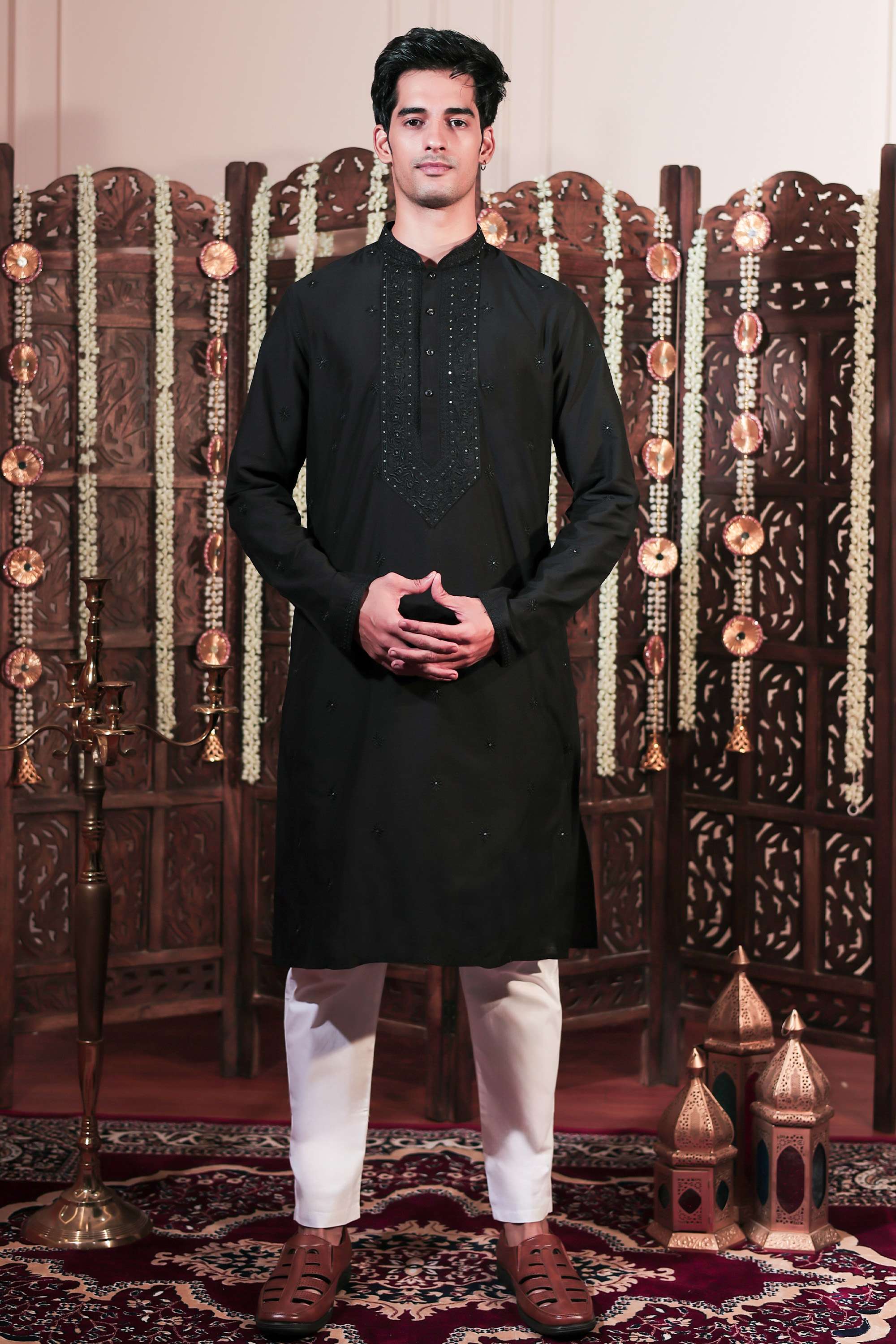 Embellished-Viscose-Men-s-Festive-Wear-Kurta