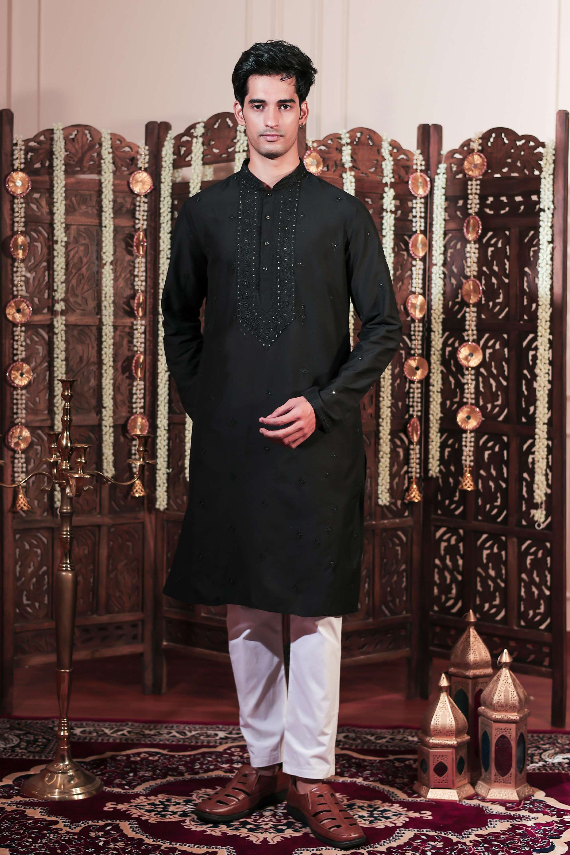 Embellished-Viscose-Men-s-Festive-Wear-Kurta