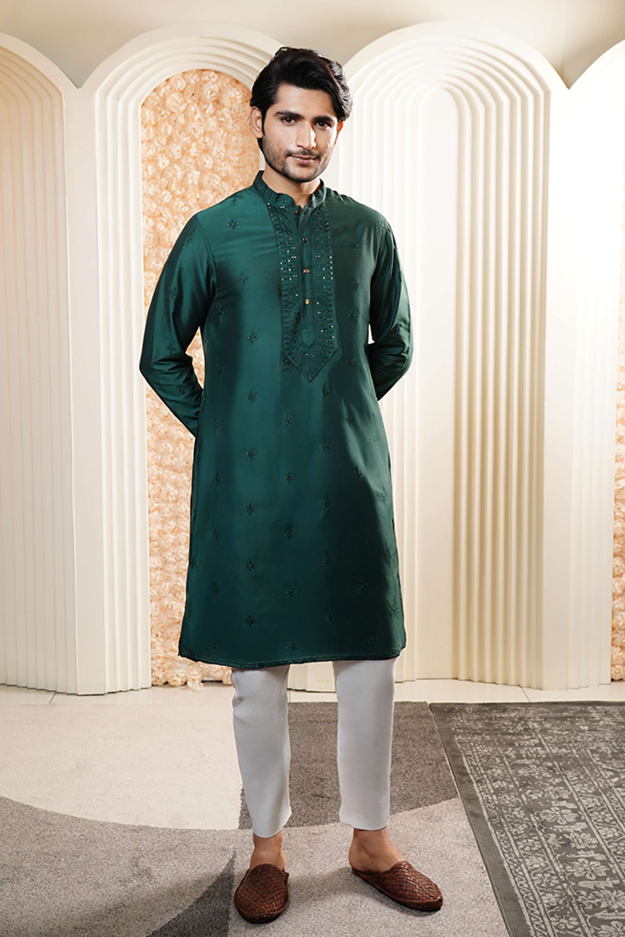 Embellished-Blended-Fabric-Men-s-Festive-Wear-Kurta