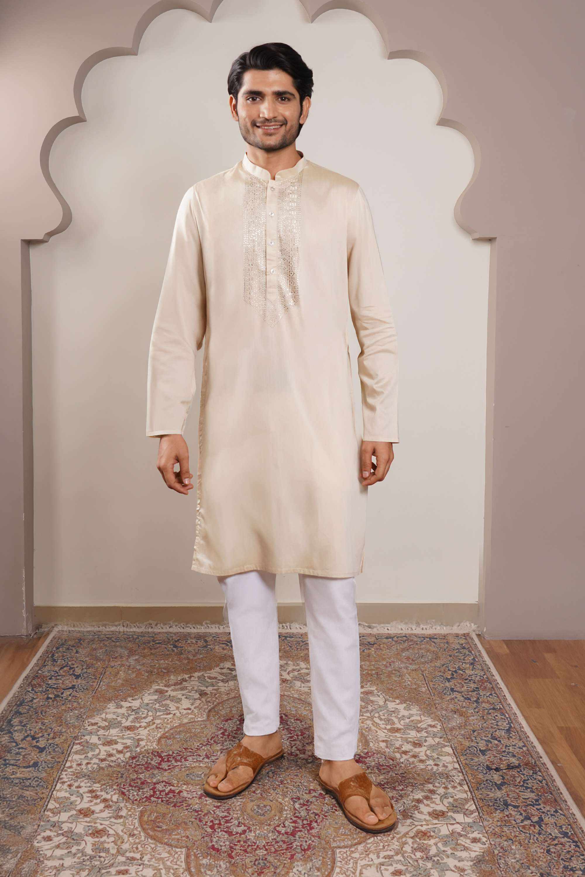 Printed-Viscose-Collared-Men-s-Kurta