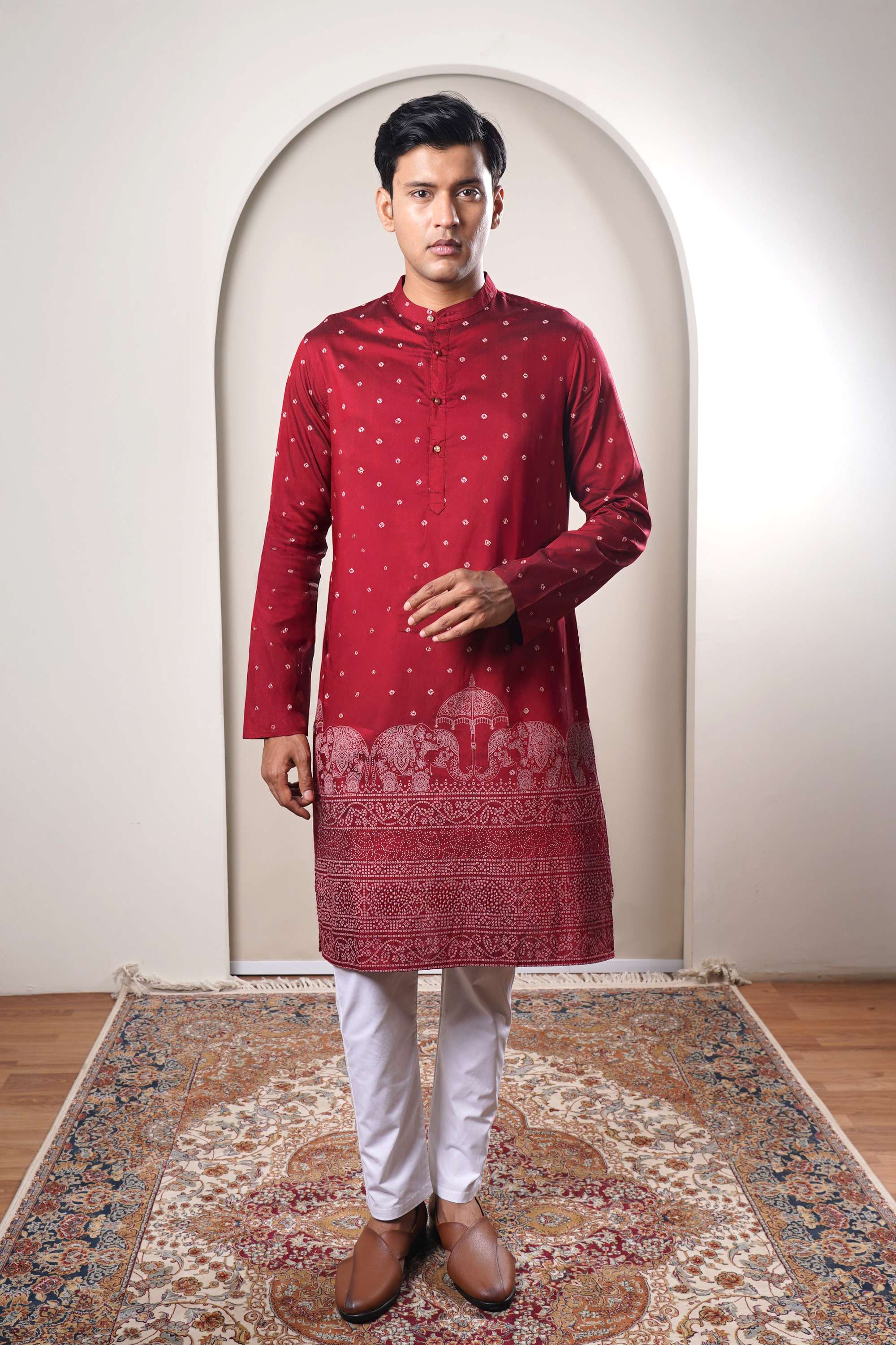 Printed-Blended-Fabric-Collared-Men-s-Festive-Wear-Kurta