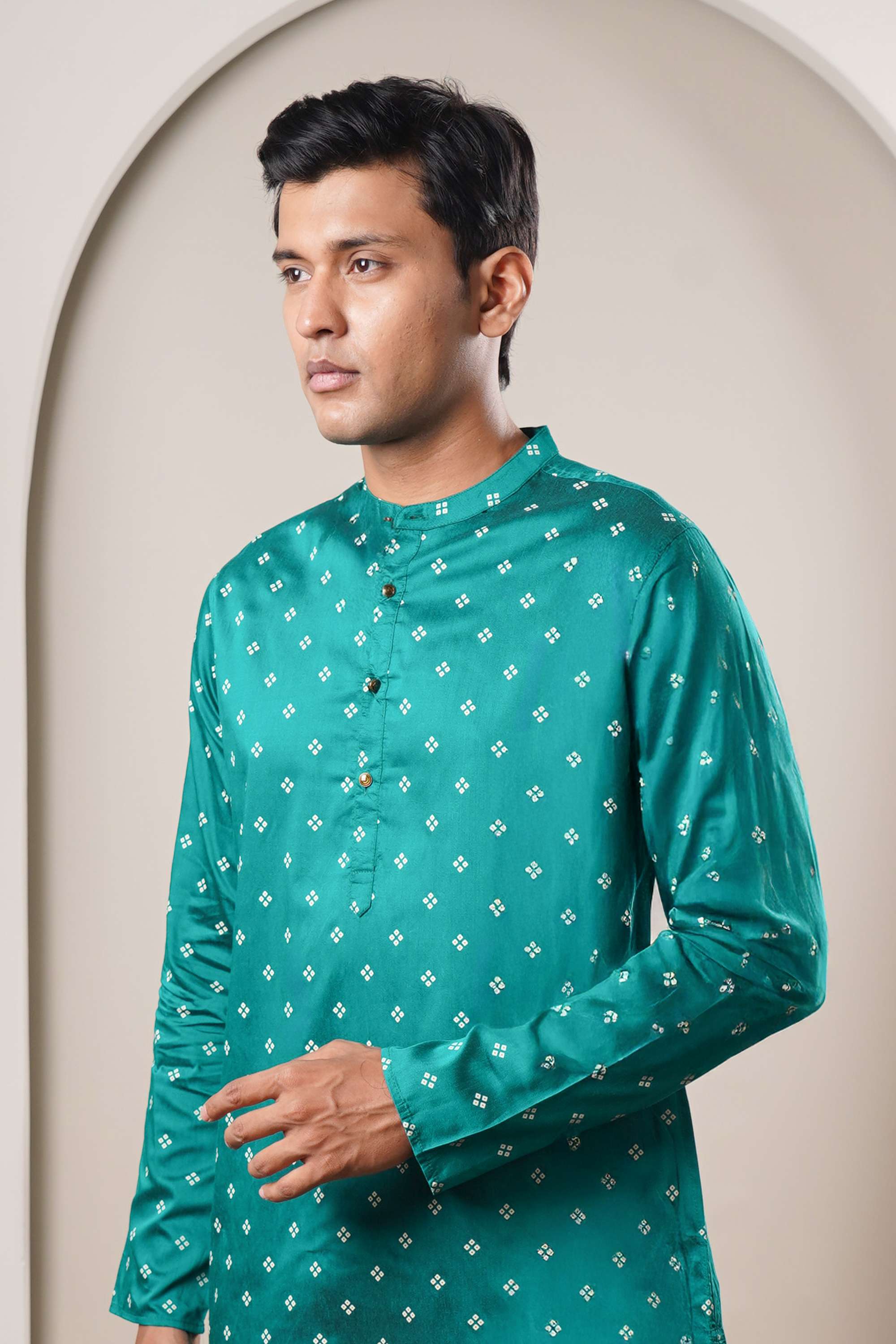 Printed-Blended-Fabric-Collared-Men-s-Festive-Wear-Kurta