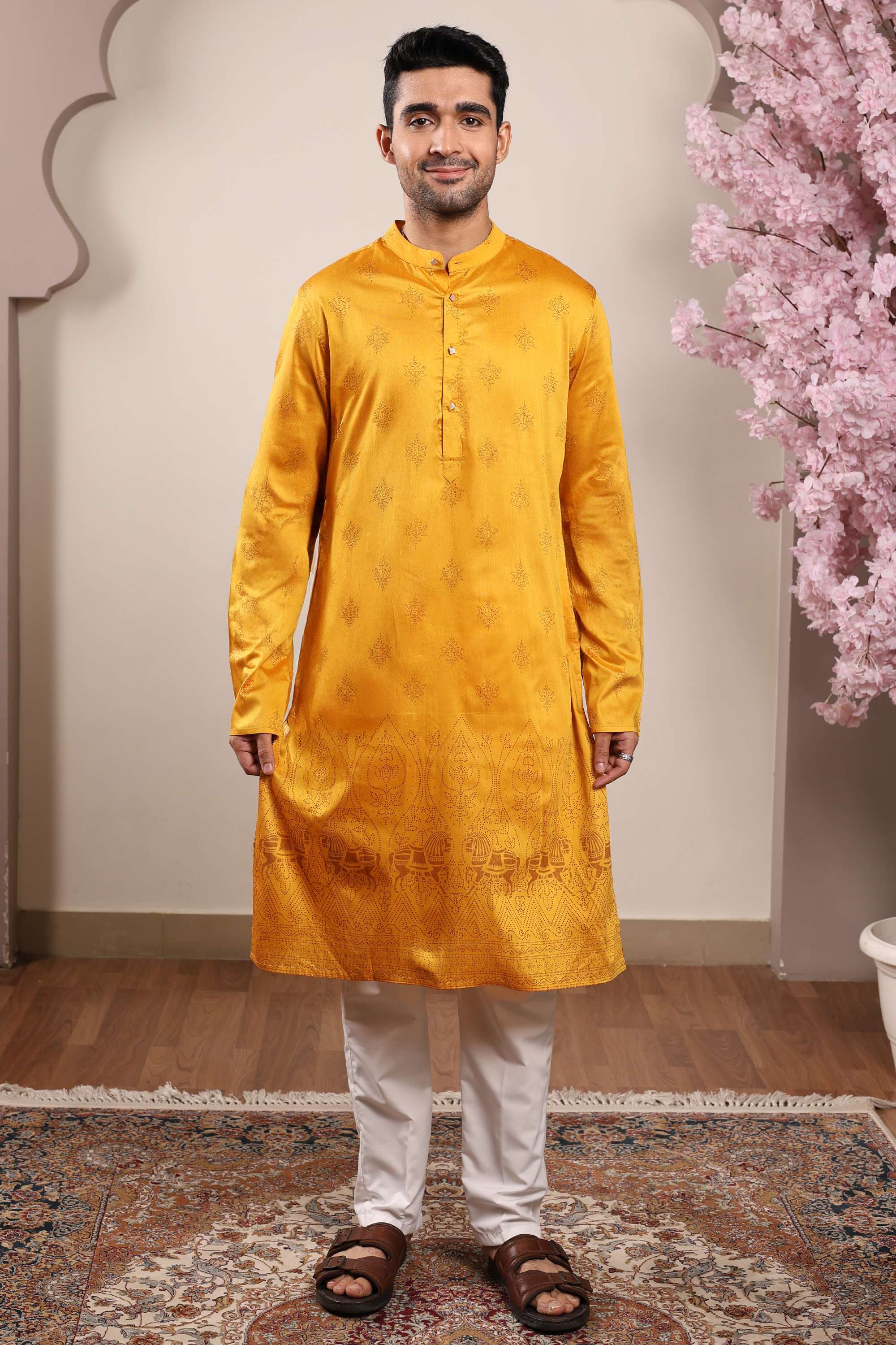 Printed-Viscose-Men-s-Festive-Wear-Kurta