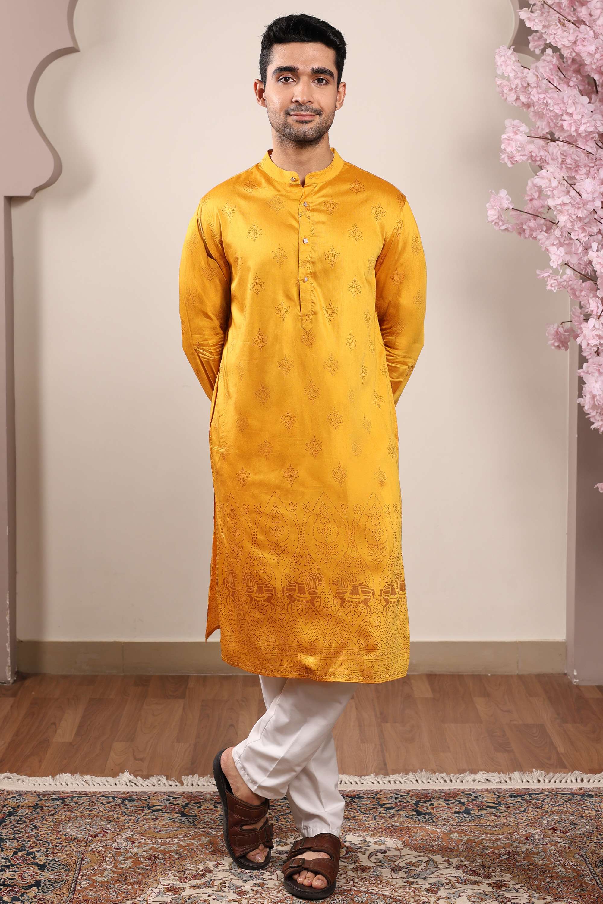 Printed-Viscose-Men-s-Festive-Wear-Kurta