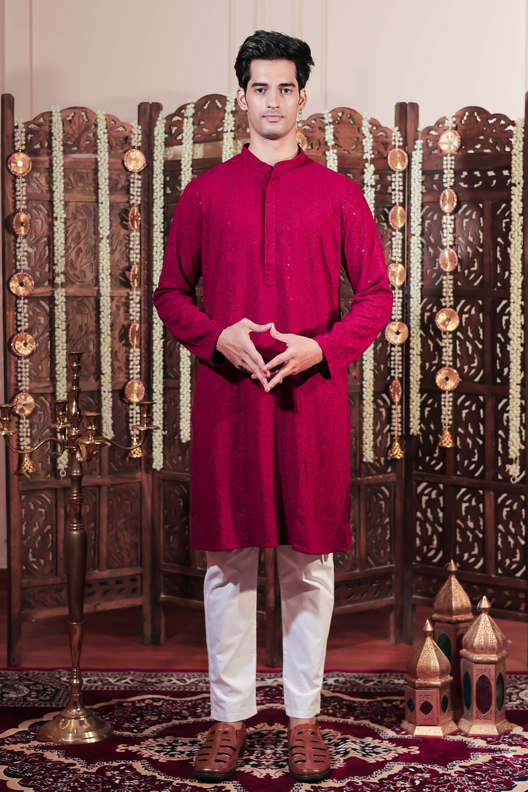 Embroidered-Rayon-Men-s-Festive-Wear-Kurta