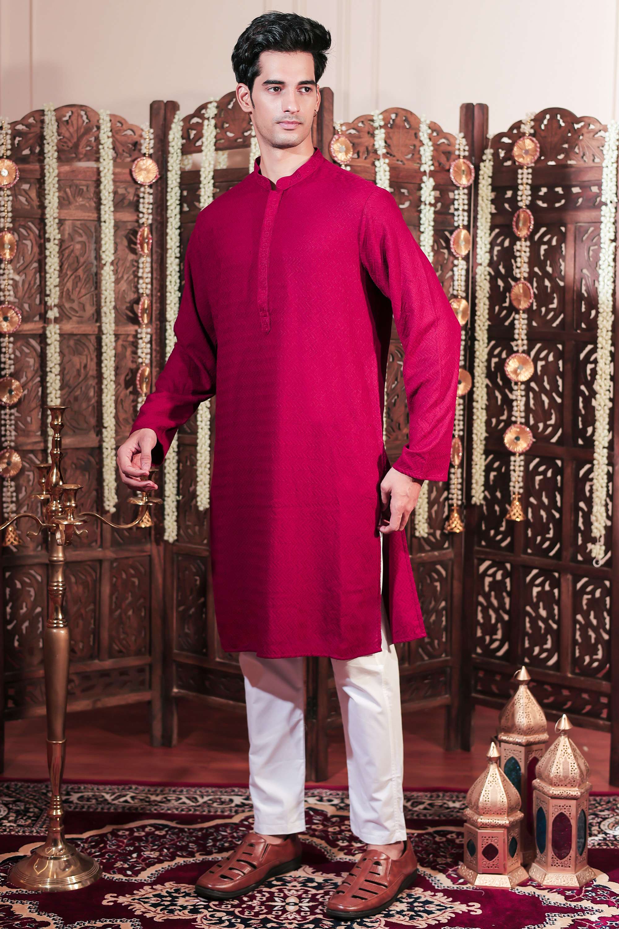 Textured-Rayon-Men-s-Festive-Wear-Kurta