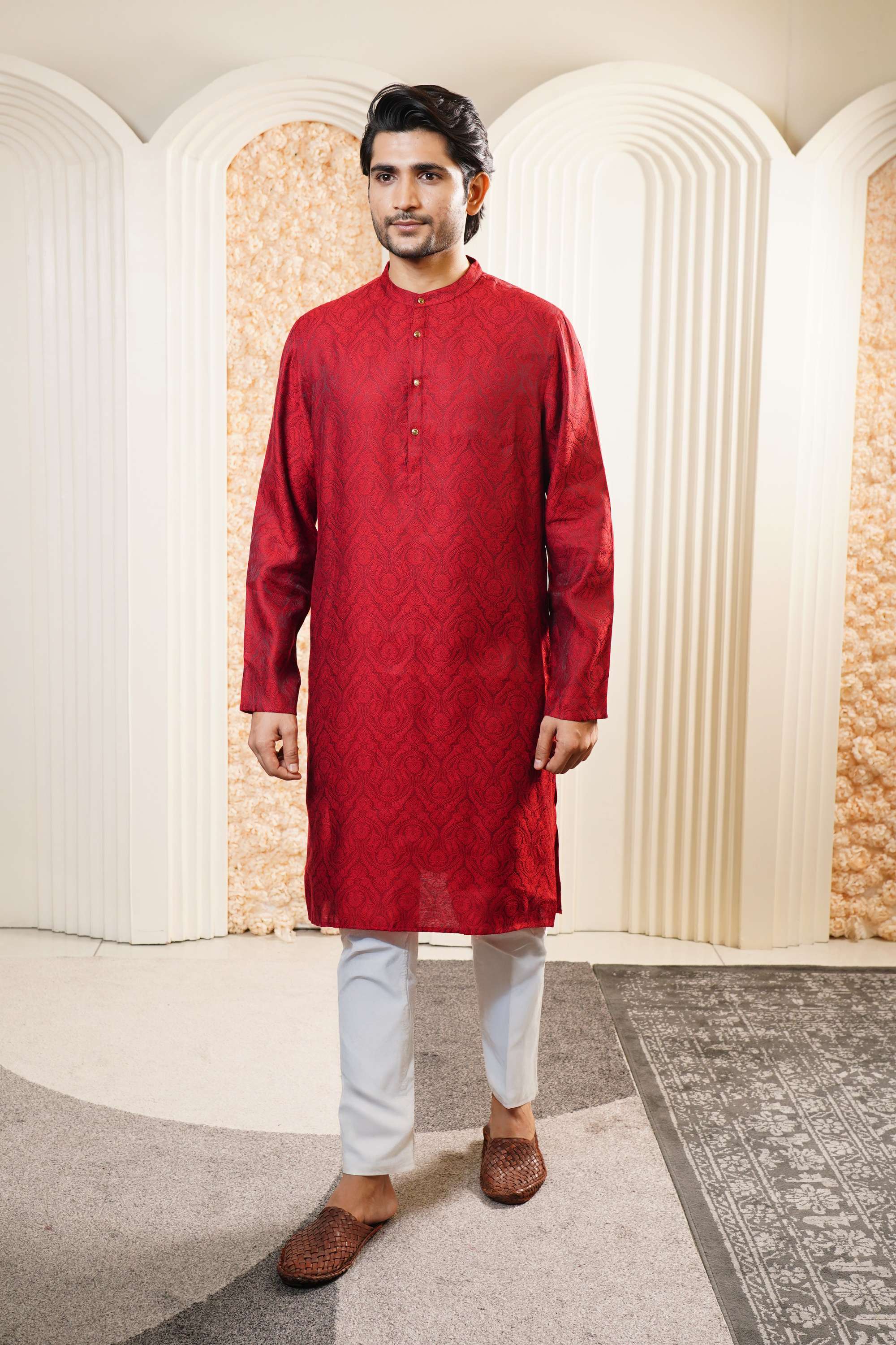 Dobby-Viscose-Collared-Men-Festive-Wear-Kurta