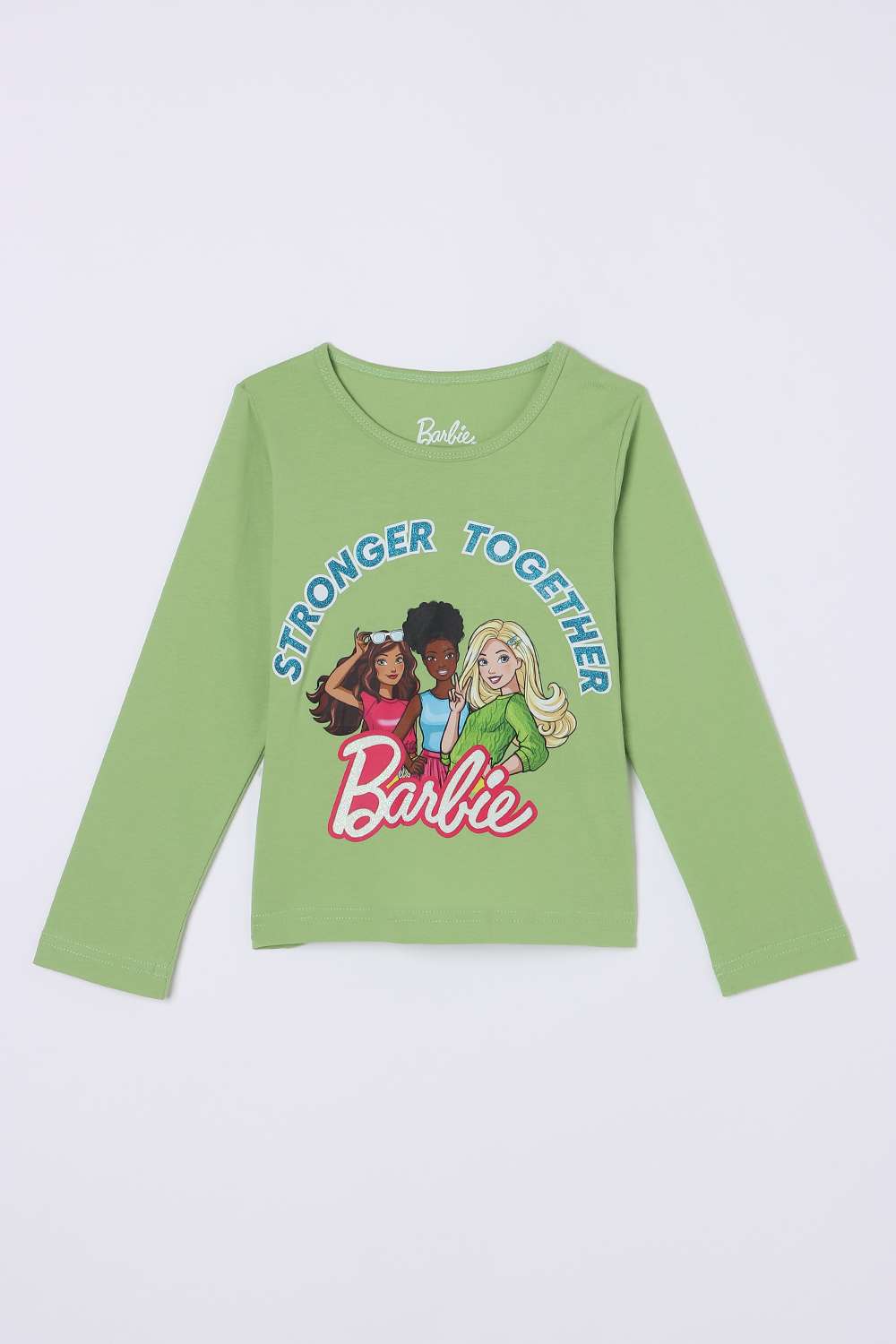 Solid-Blended-Fabric-Round-Neck-Girls-T-Shirt