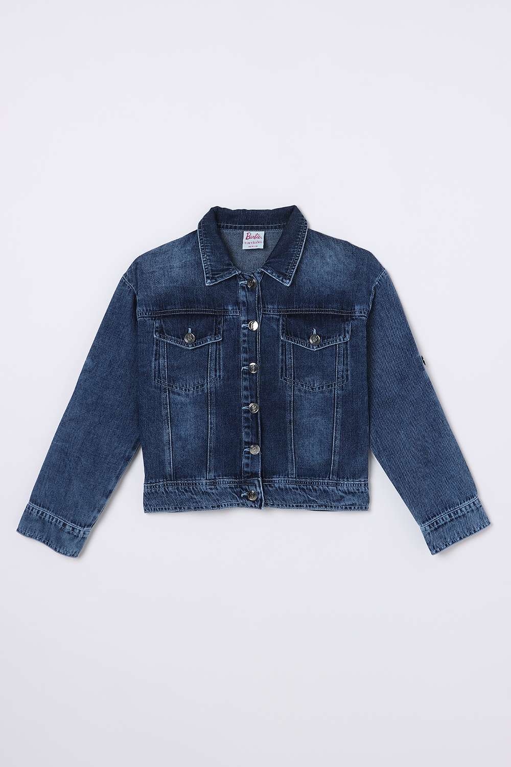 Solid-Denim-Collared-Girls-Jacket
