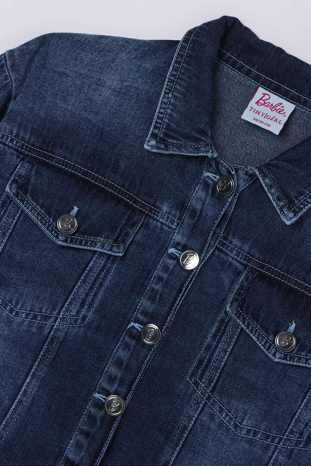 Solid-Denim-Collared-Girls-Jacket