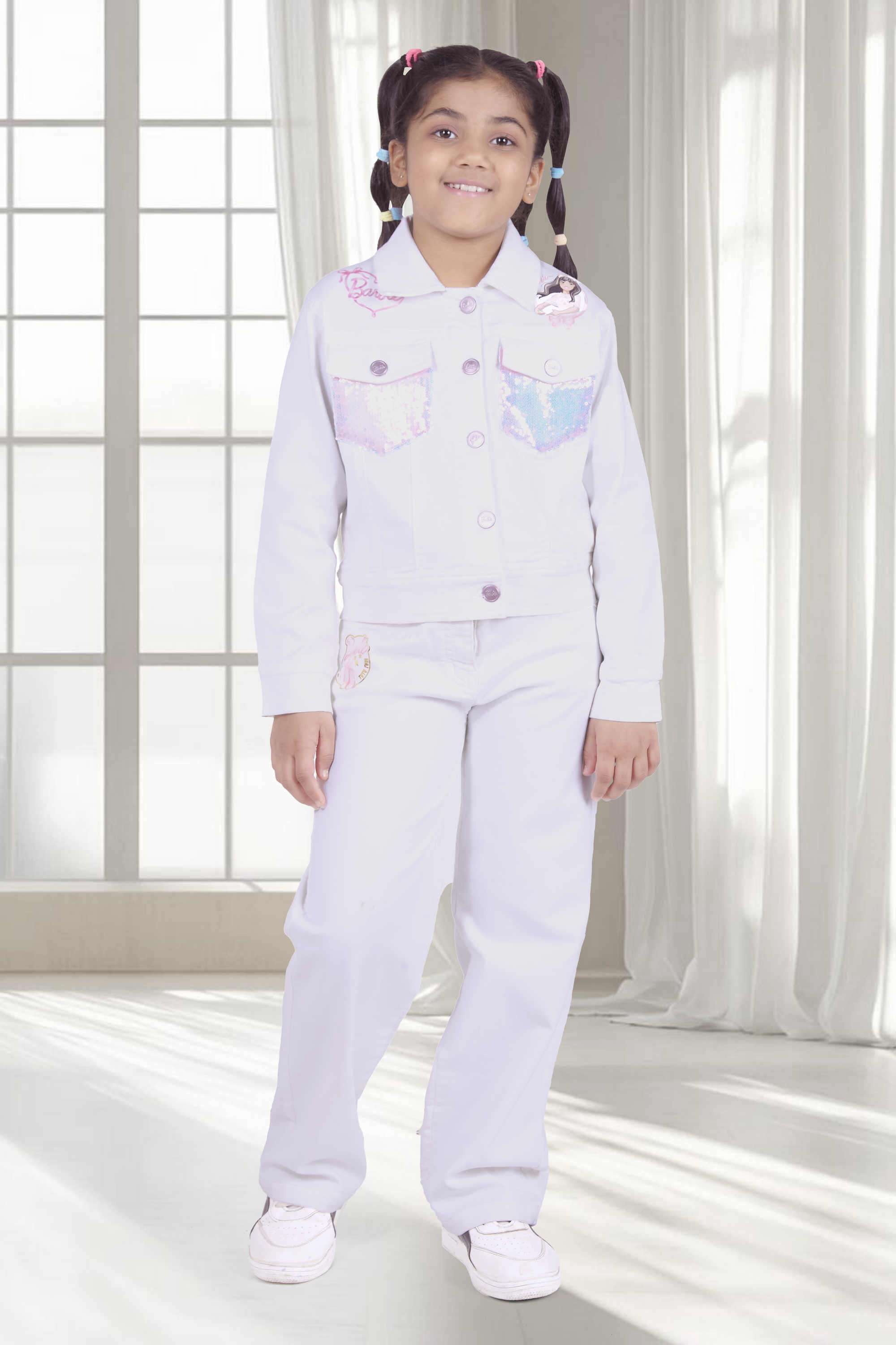 Solid-Blended-Fabric-Collared-Girls-s-Jacket