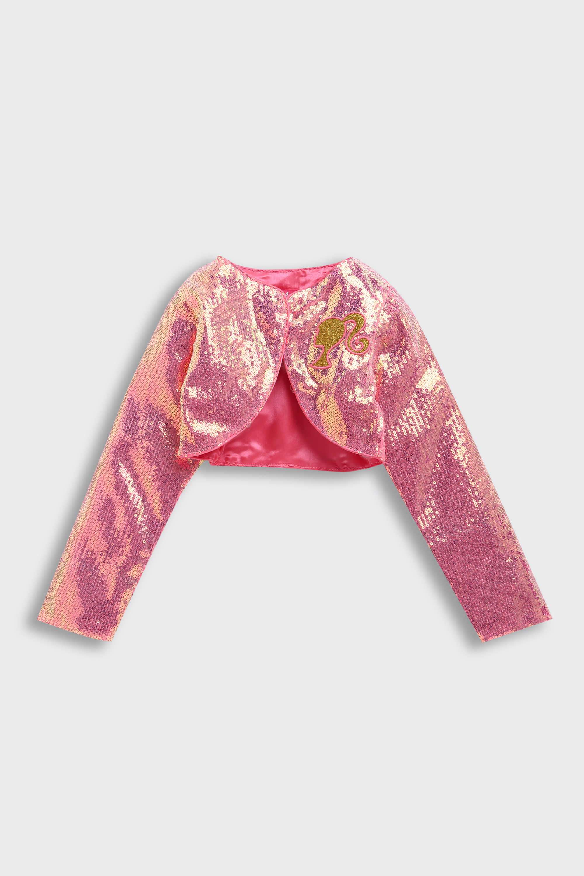 Printed-Blended-Fabric-Round-Neck-Girl-s-Party-Wear-Dress