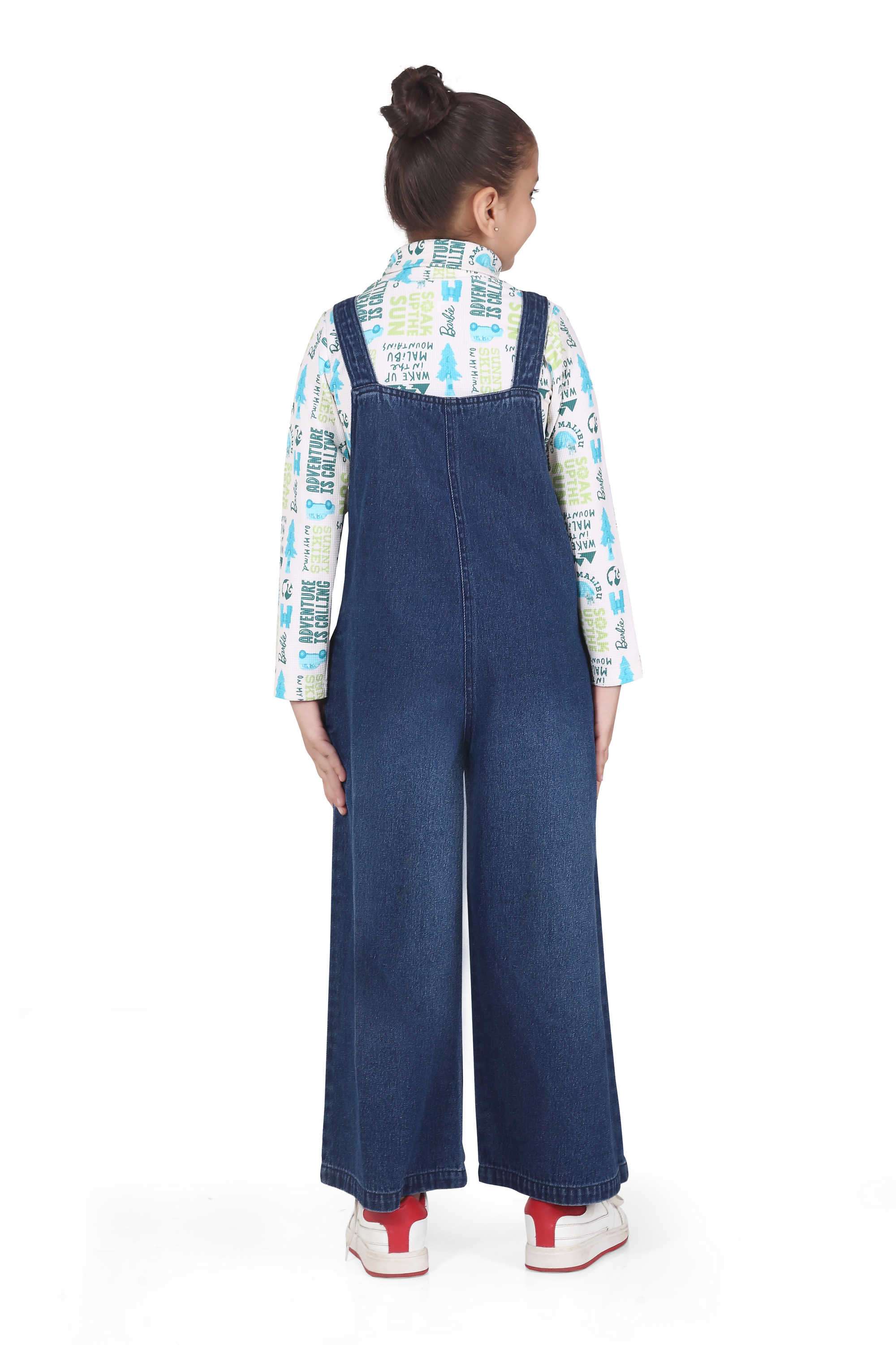Printed-Cotton-Collared-Girl-s-Casual-Wear-Dungaree