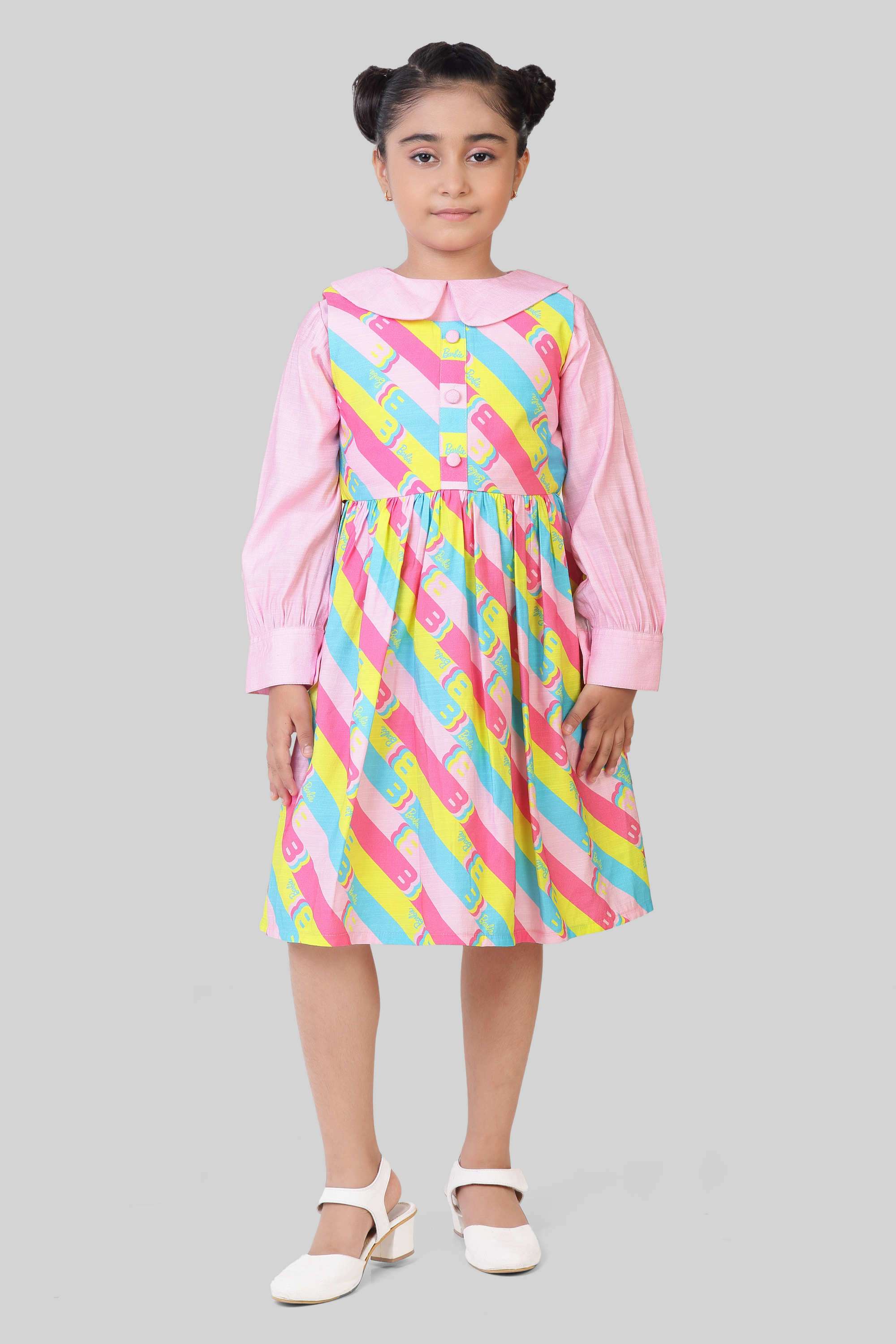 Printed-Polyester-Round-Neck-Girls-Casual-Wear-Frock