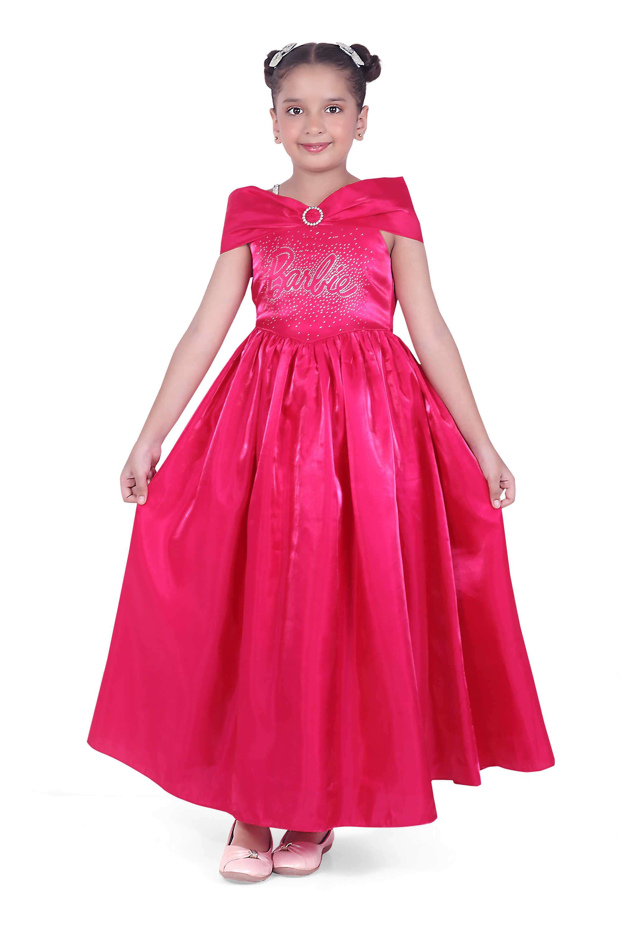 Solid-Polyester-Regular-Fit-Girl-s-Gown