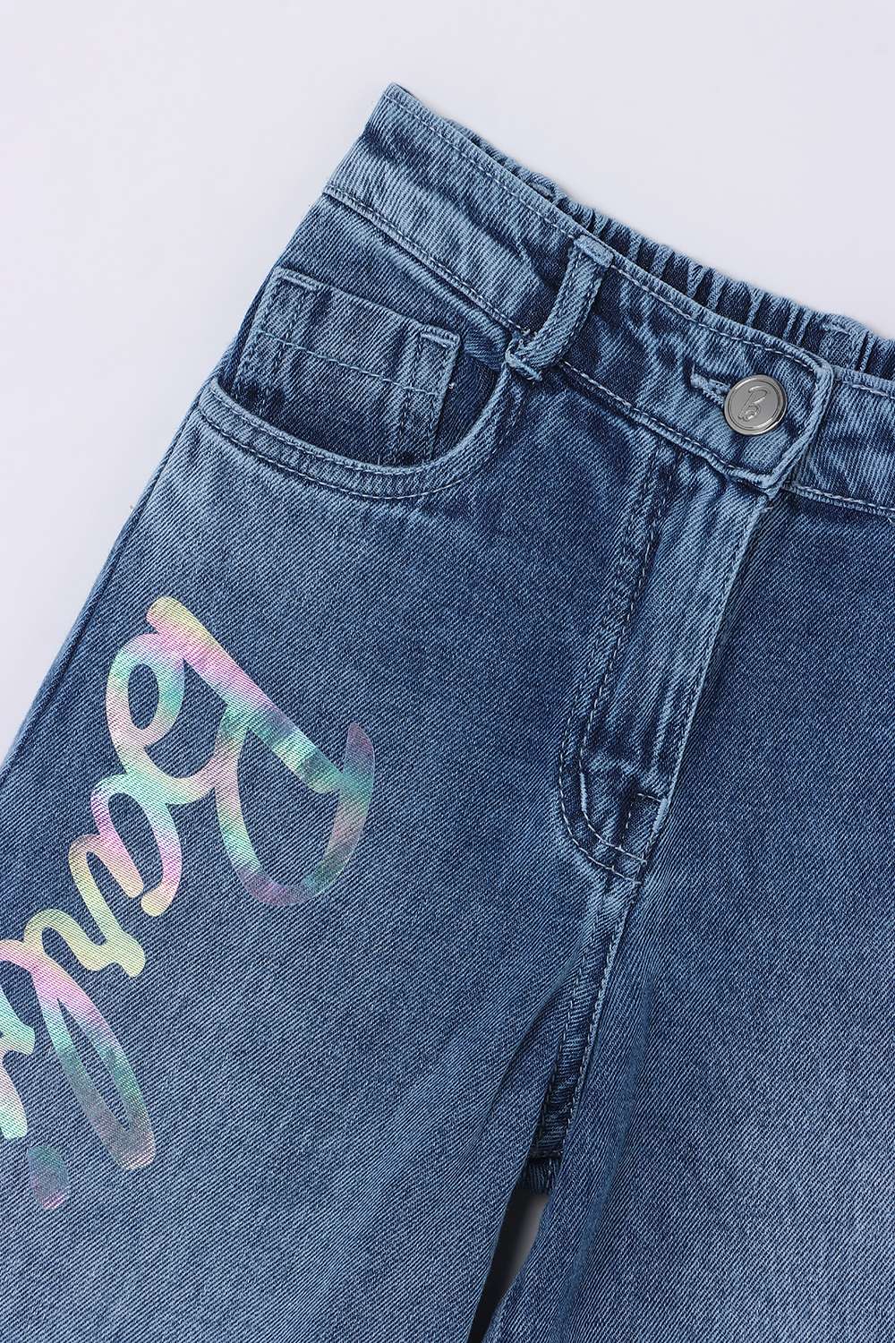 Solid-Blended-Fabric-Regular-Fit-Girls-Jeans