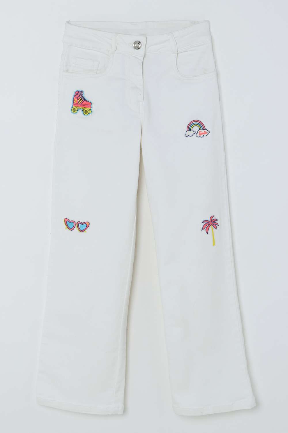 Solid-Blended-Fabric-Regular-Fit-Girls-Jeans