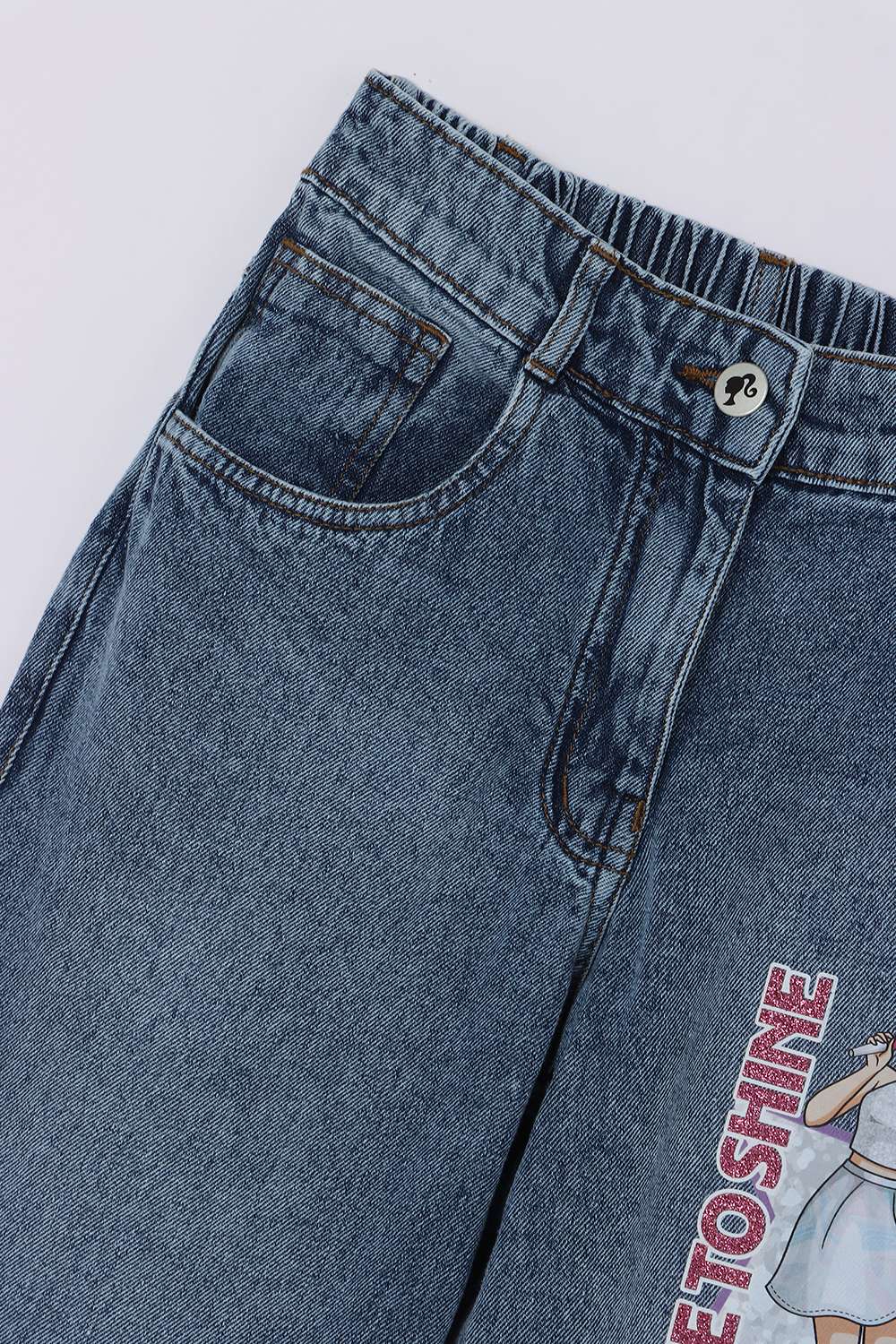 Solid-Blended-Fabric-Regular-Fit-Girls-Jeans