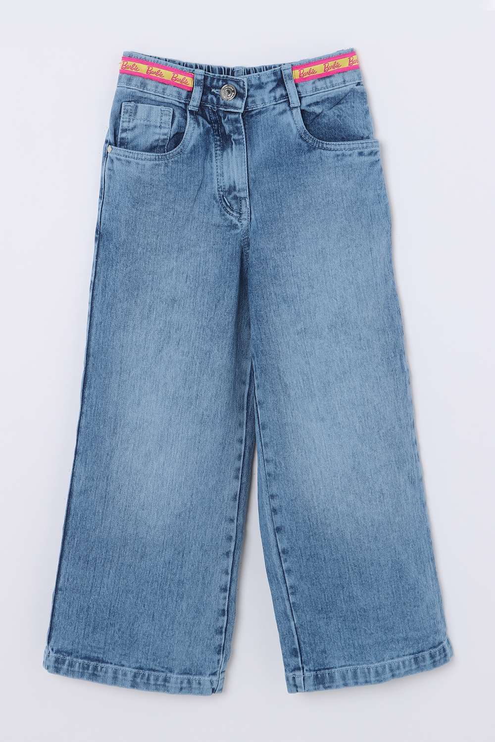 Solid-Blended-Fabric-Regular-Fit-Girls-Jeans