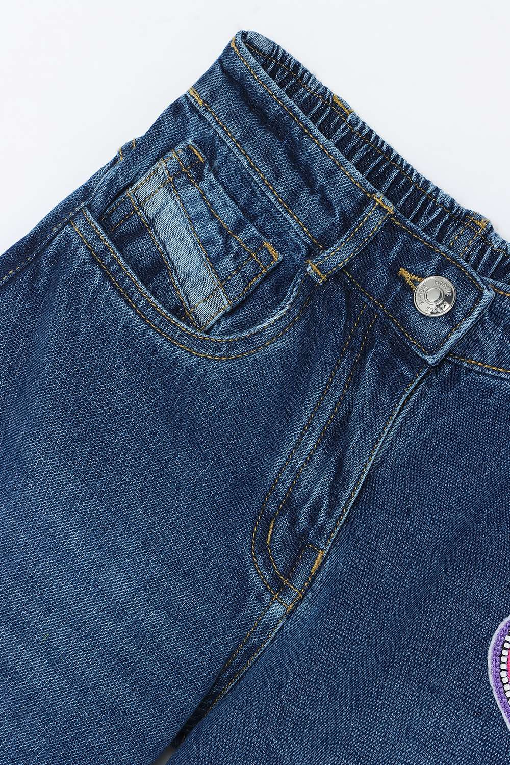 Solid-Blended-Fabric-Regular-Fit-Girls-Jeans