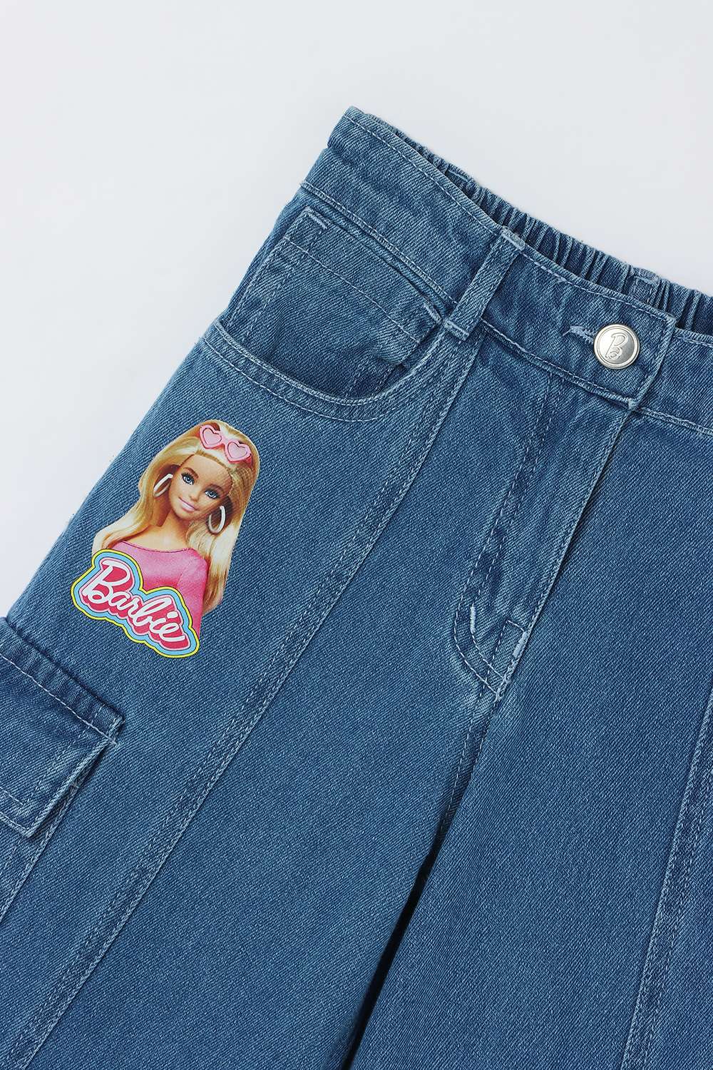 Solid-Blended-Fabric-Regular-Fit-Girls-Jeans