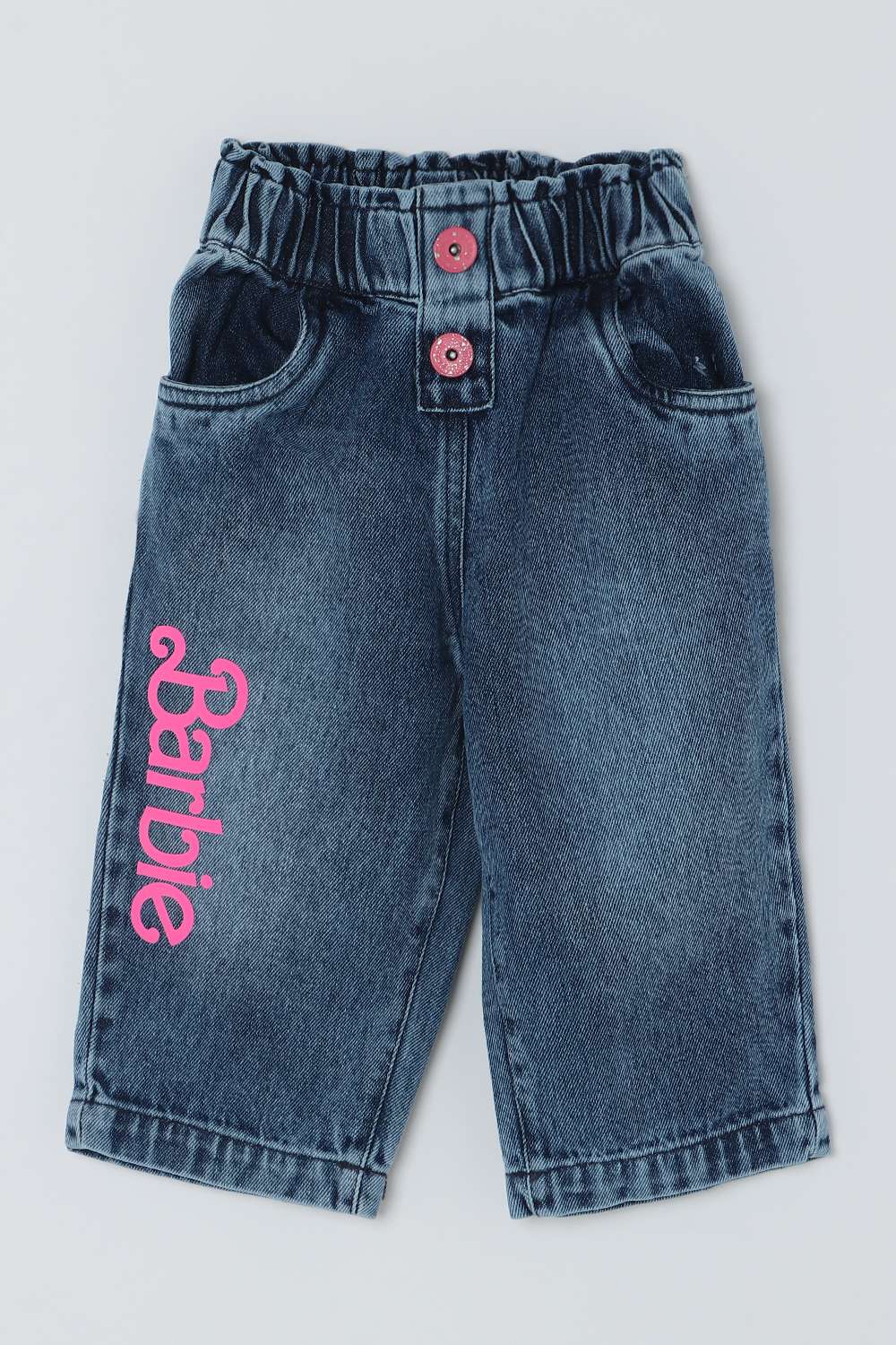 Solid-Blended-Fabric-Regular-Fit-Girls-Jeans