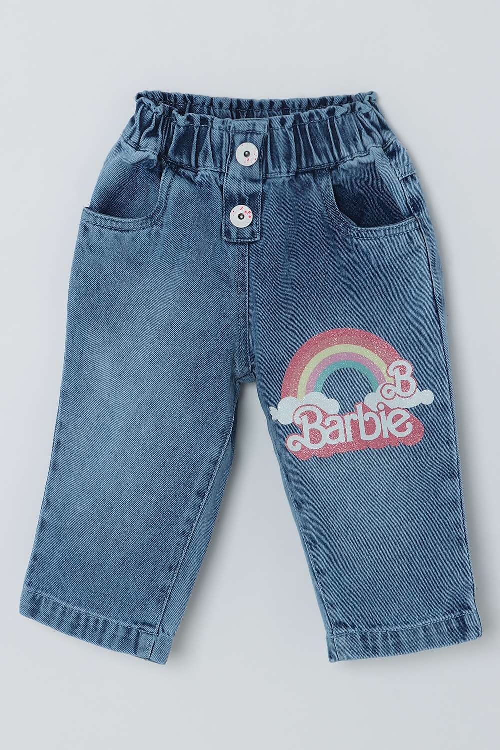 Solid-Blended-Fabric-Regular-Fit-Girls-Jeans