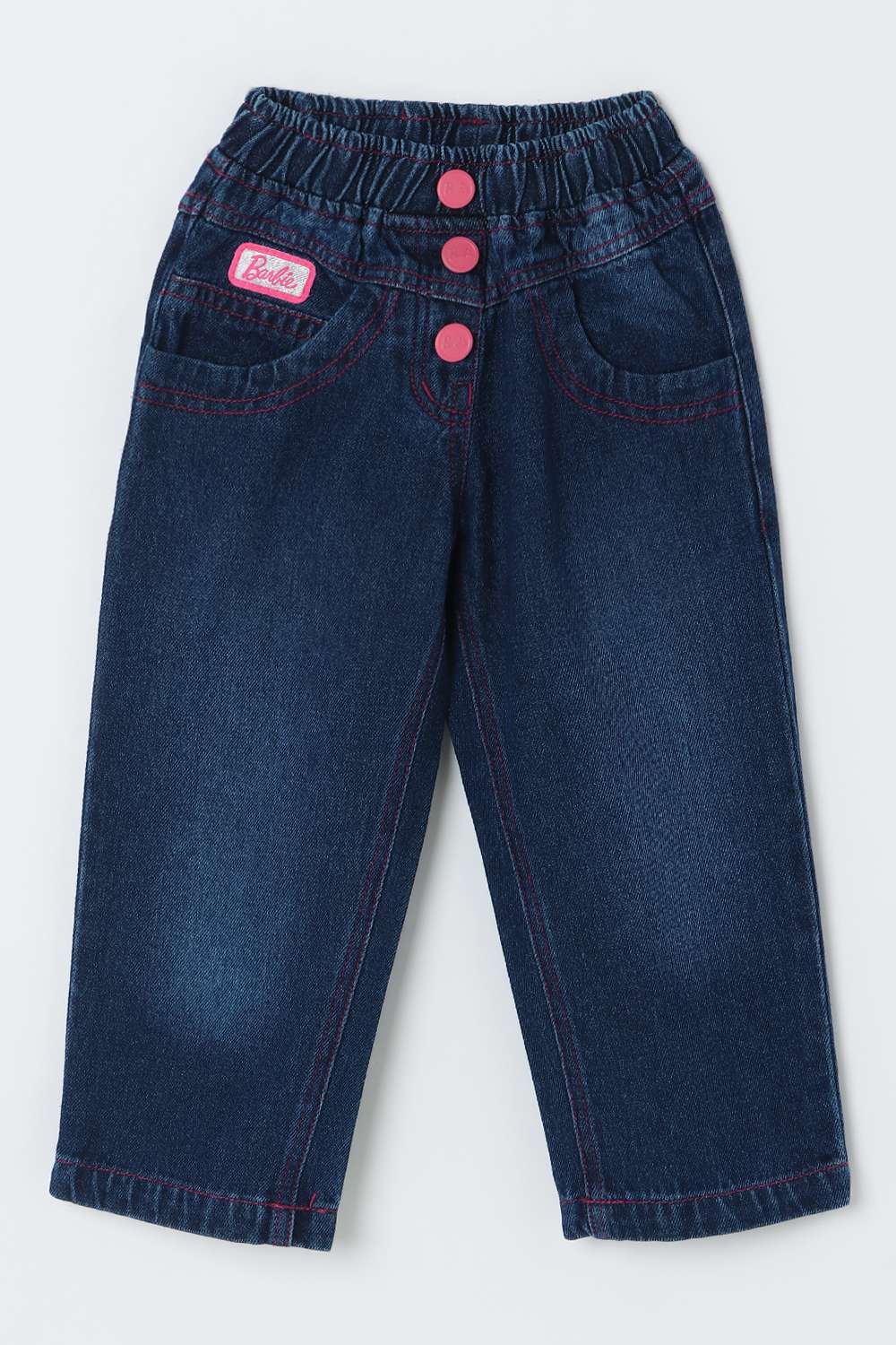 Solid-Blended-Fabric-Regular-Fit-Girls-Jeans