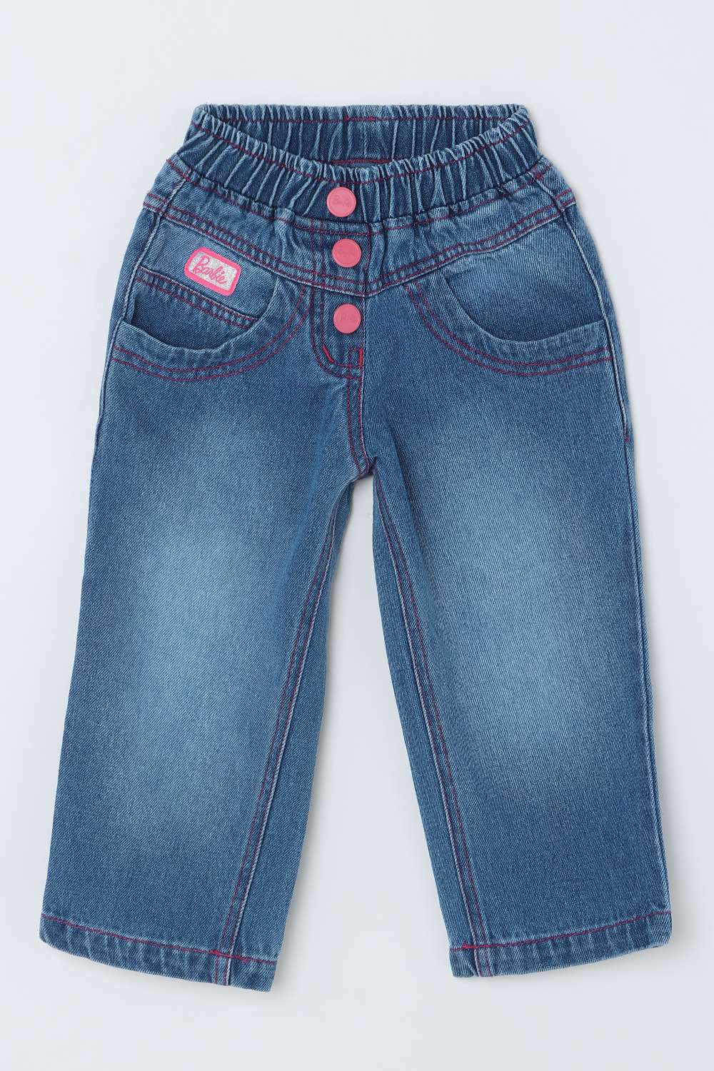 Solid-Blended-Fabric-Regular-Fit-Girls-Jeans