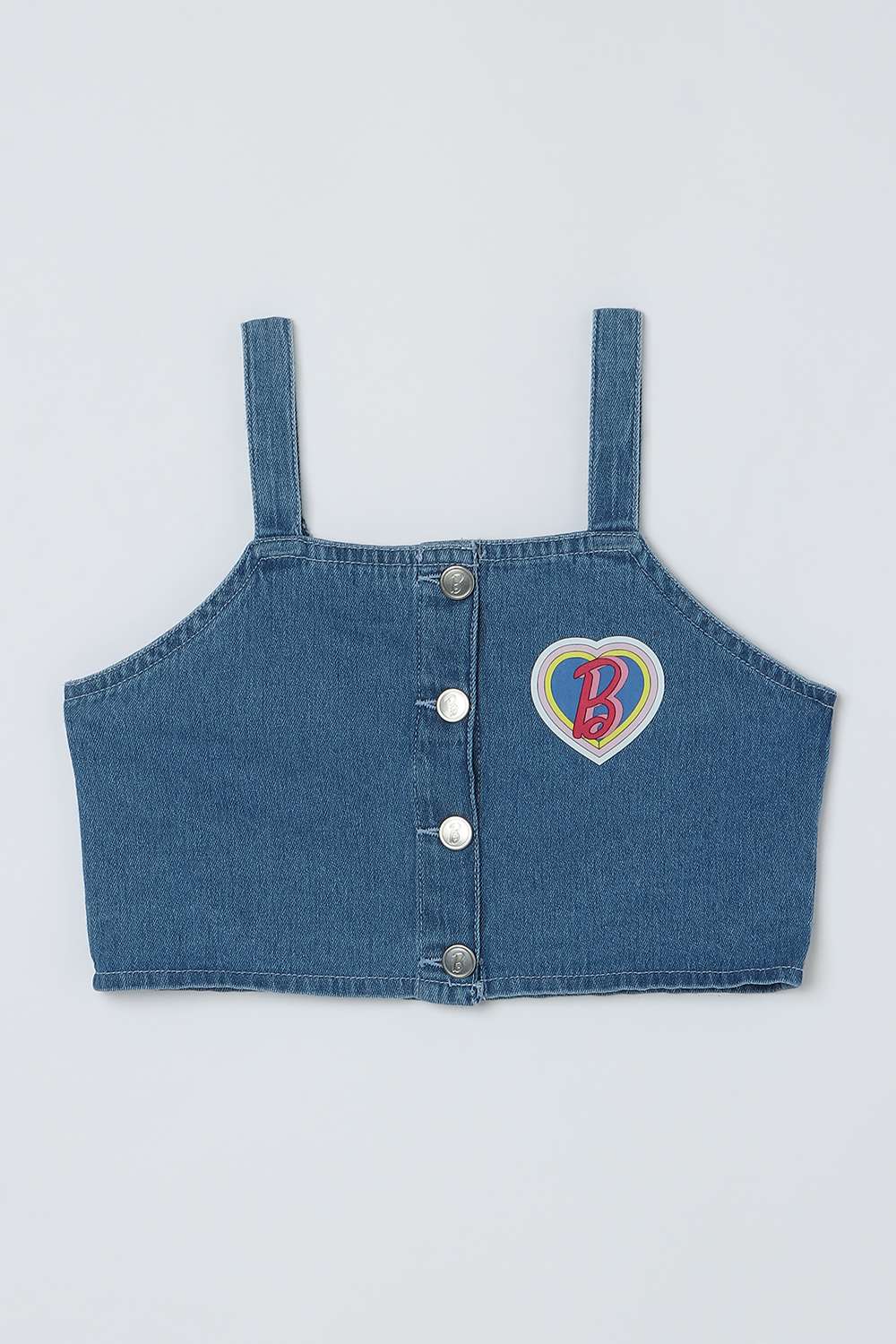 Solid-Blended-Fabric-Round-Neck-Girls-Top