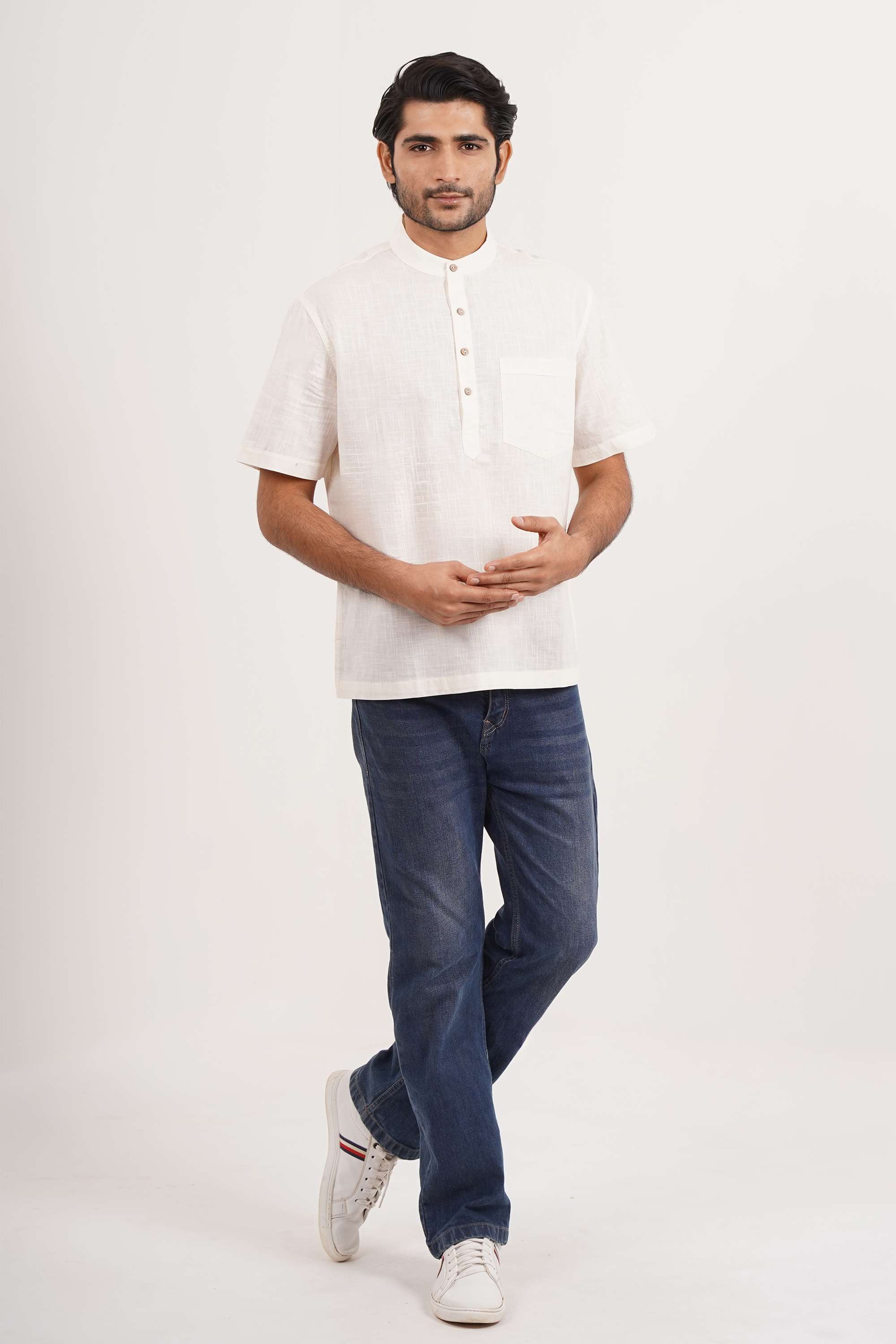 Solid-Blended-Fabric-Regular-Fit-Men-s-Kurta