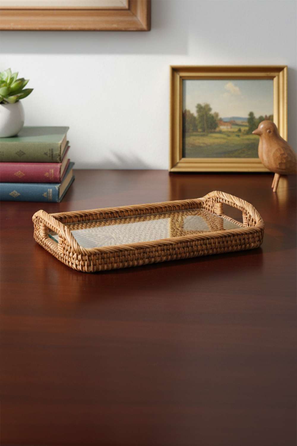 Rattan-Rib-Tray-With-Glas-31X21-Cm