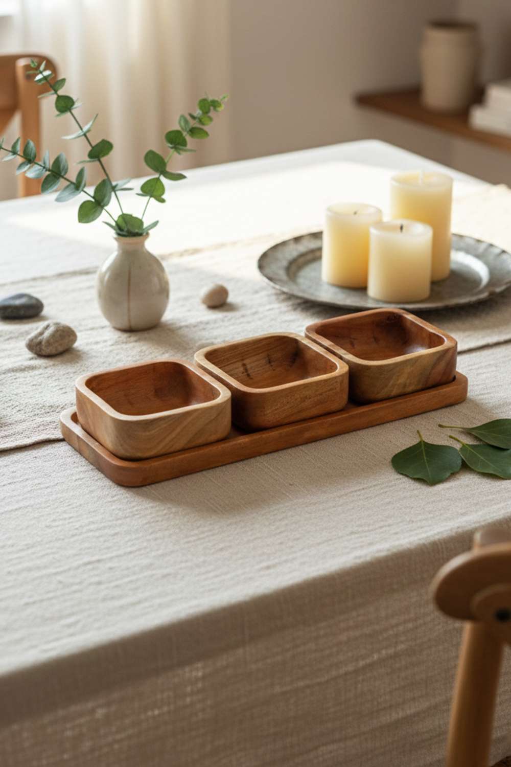 Neem-Wood-Bowl-Set-Of-3-W-Tray