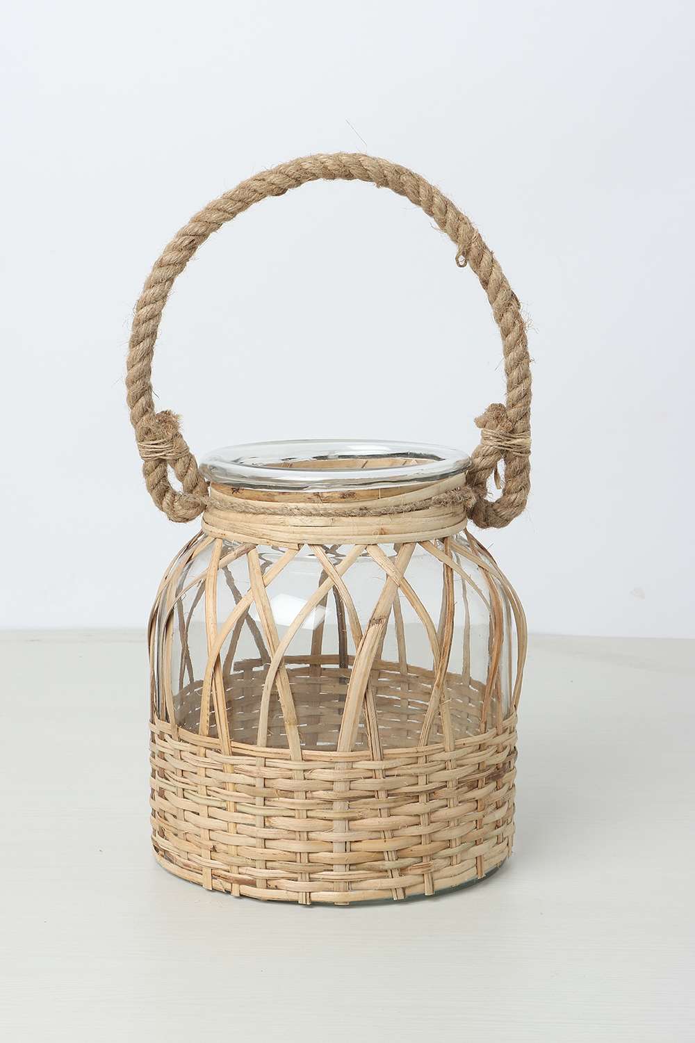 Rattan-Macrame-Candle-Hldr-22-cm