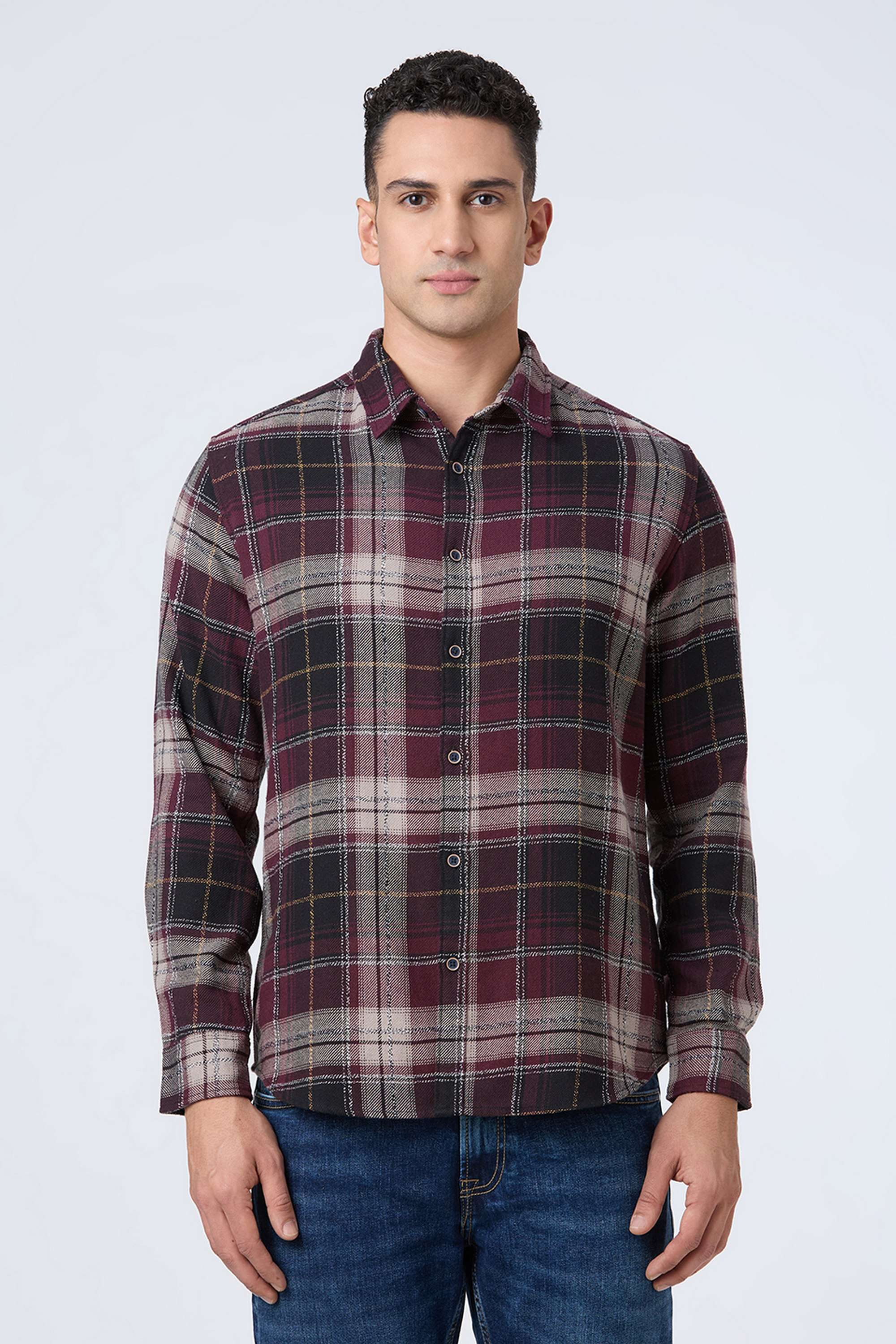 Checks-Cotton-Blend-Regular-Fit-Men-s-Shirt
