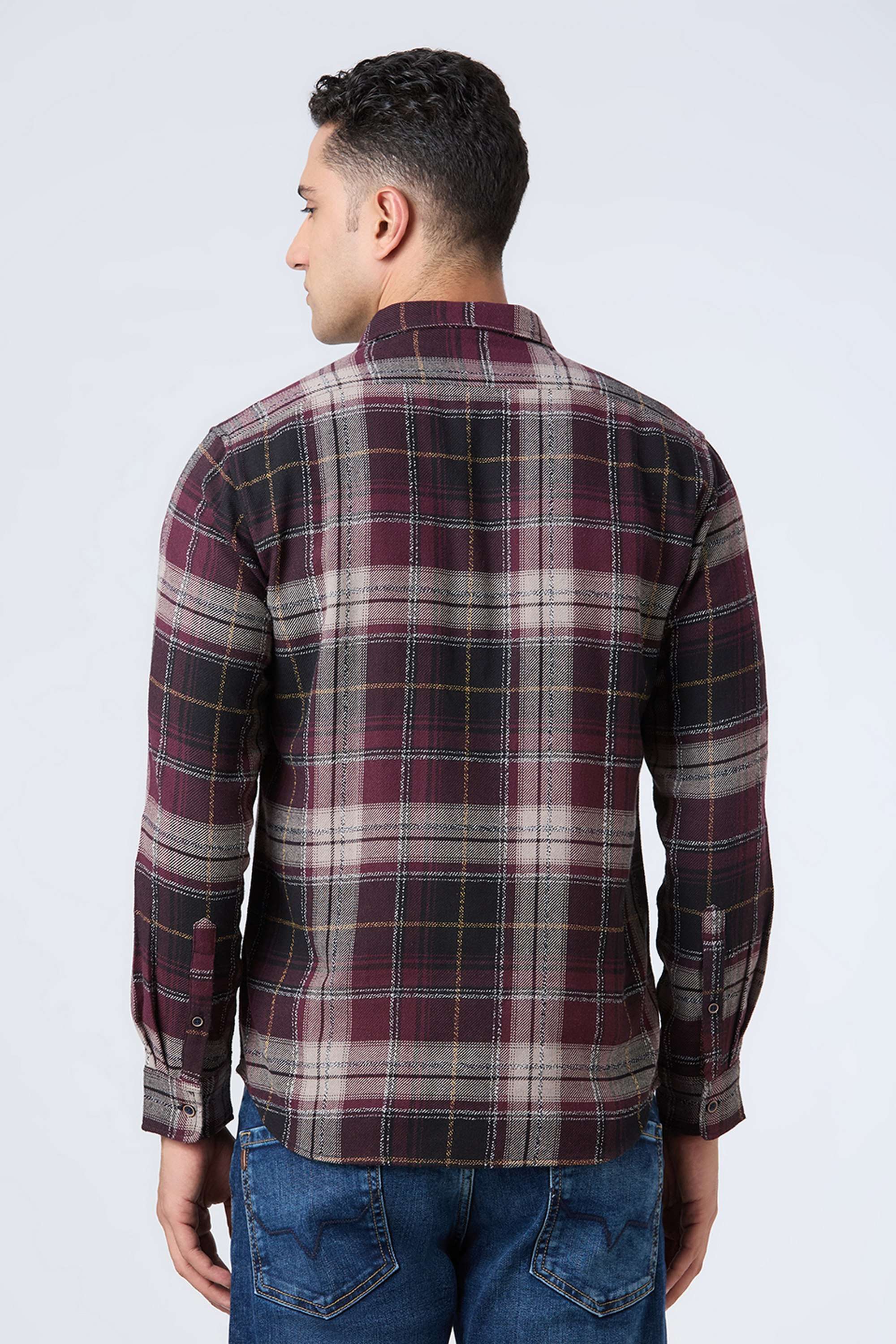 Checks-Cotton-Blend-Regular-Fit-Men-s-Shirt