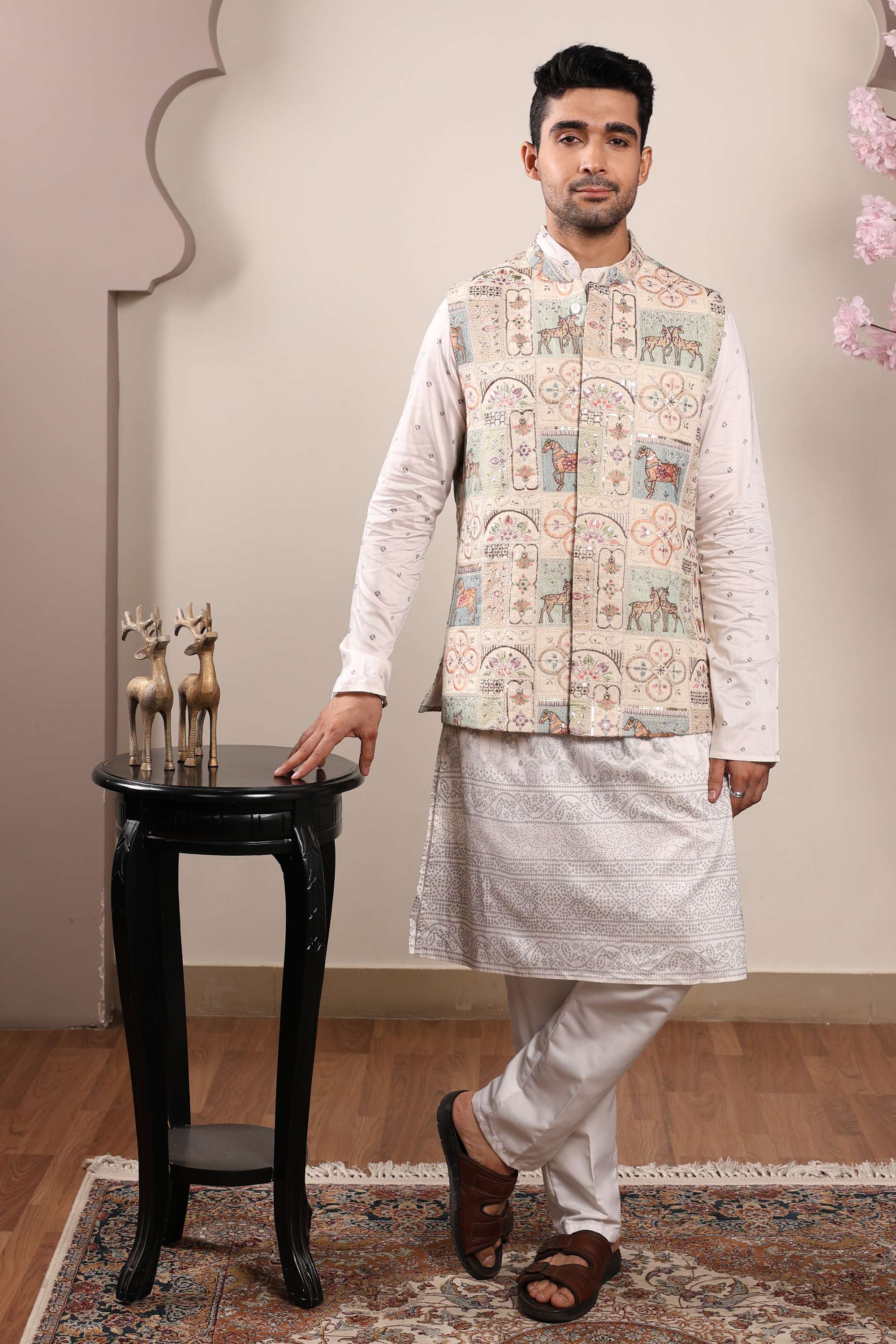 Embroidered-Collared-Blended-Fabric-Men-s-Festive-Wear-Waistcoat