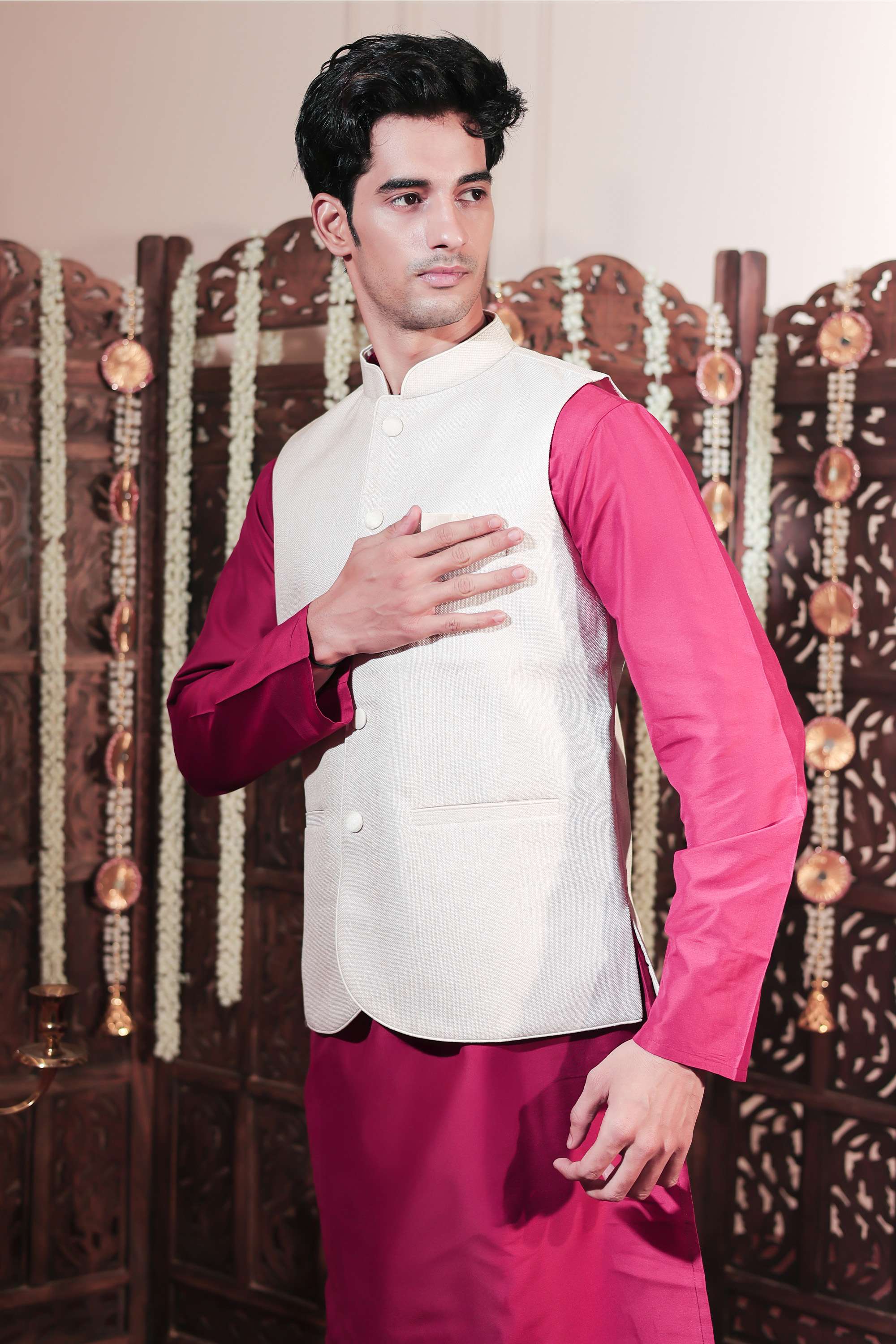 Solid-Polyester-Collared-Men-s-Waistcoat