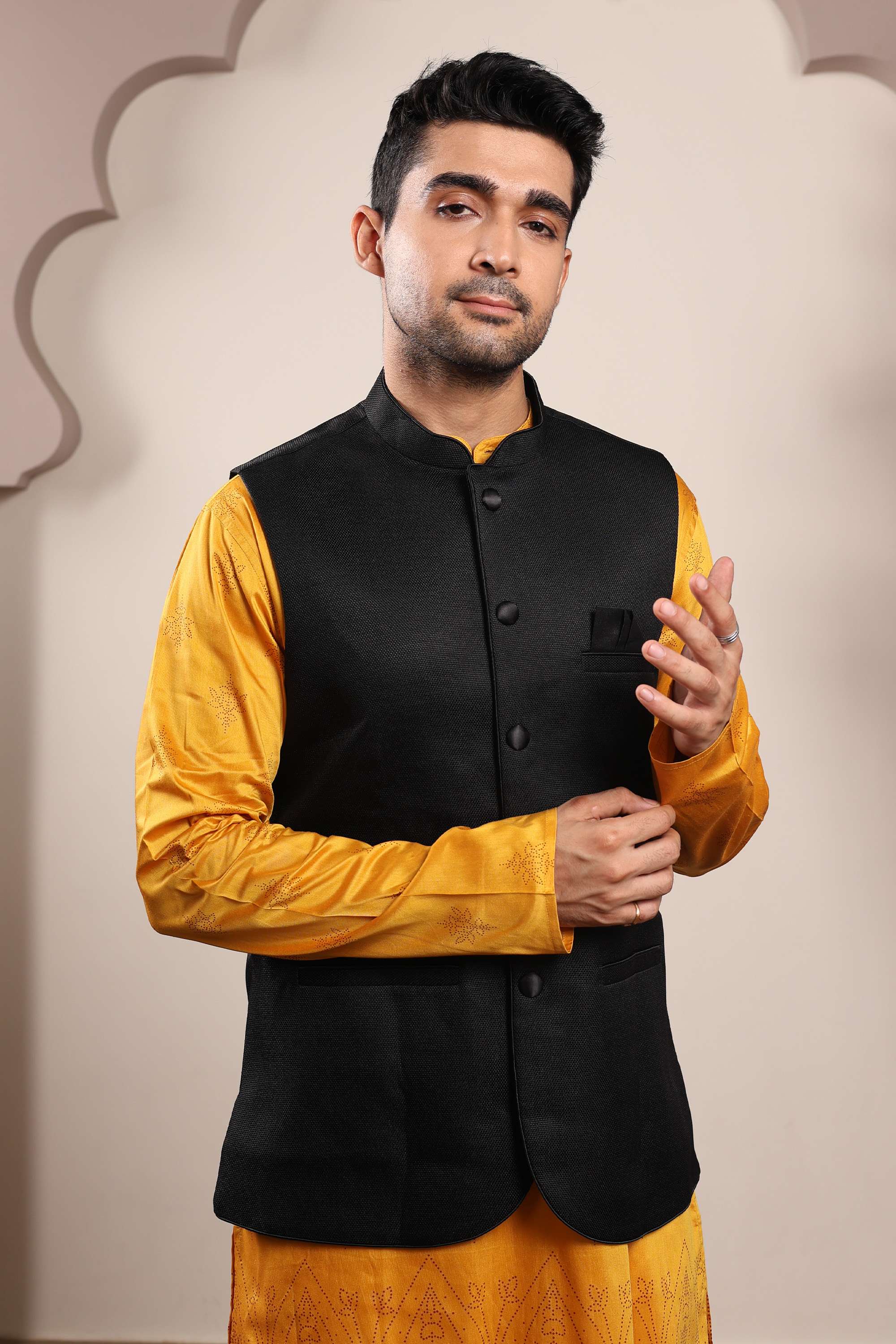 Solid-Polyester-Regular-Fit-Men-s-Waistcoat