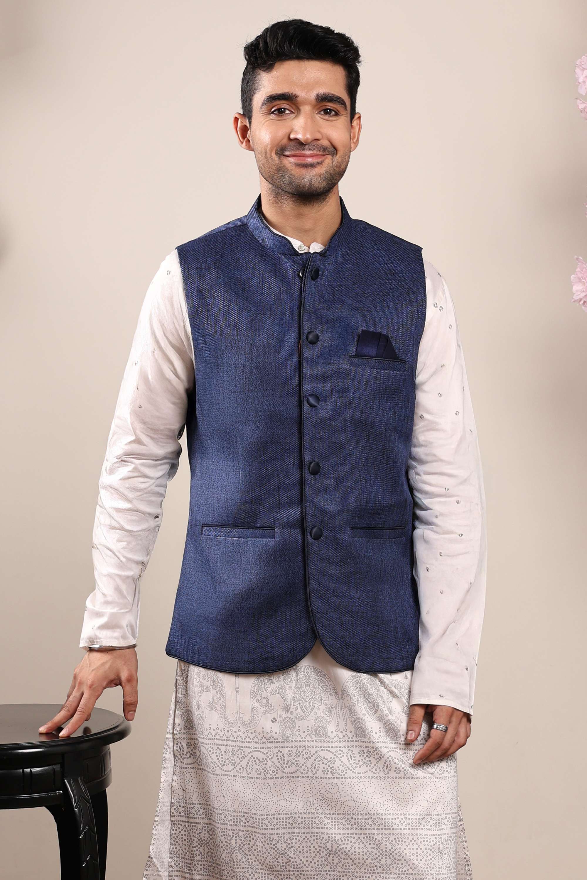Solid-Polyester-Regular-Fit-Men-s-Waistcoat