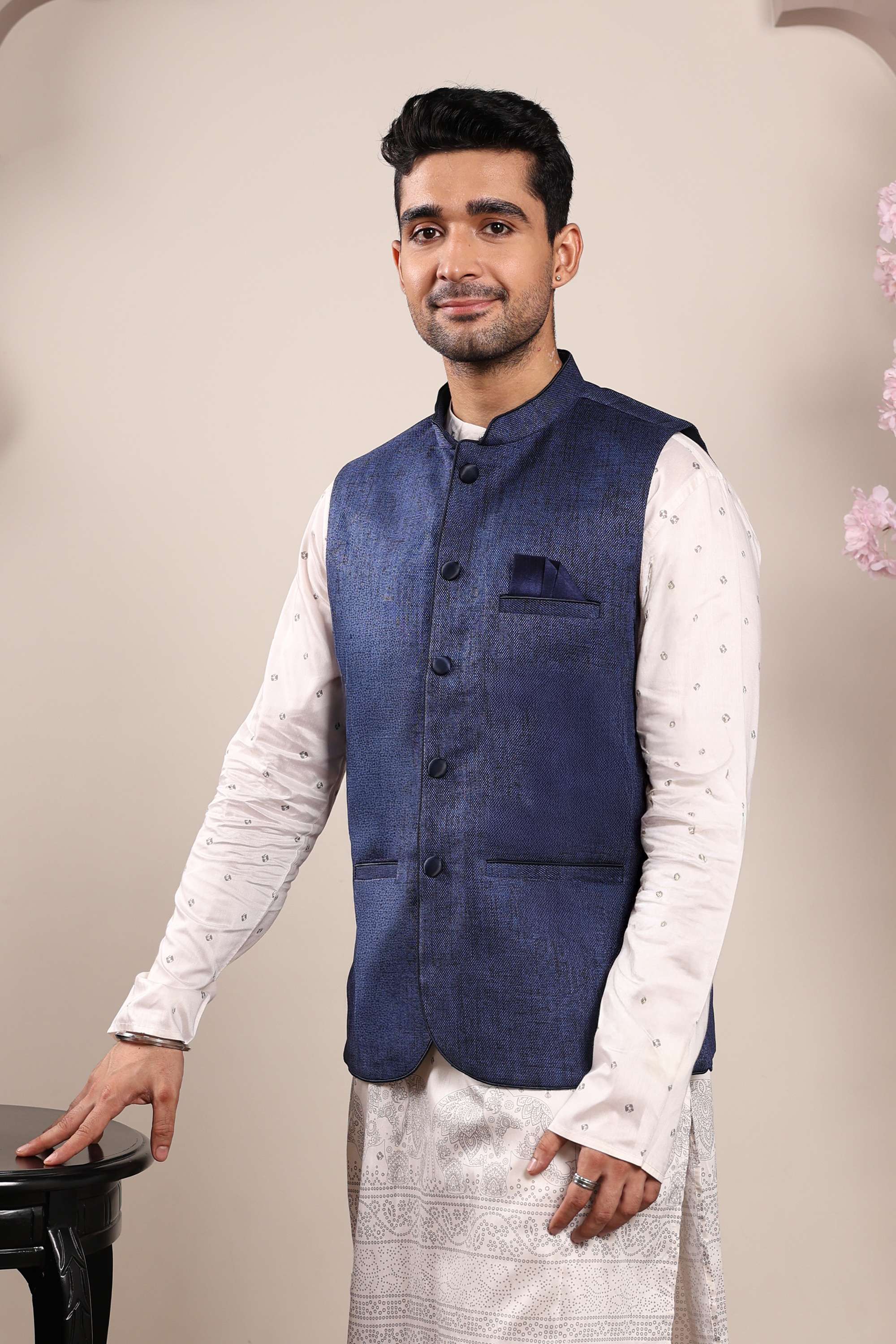 Solid-Polyester-Regular-Fit-Men-s-Waistcoat