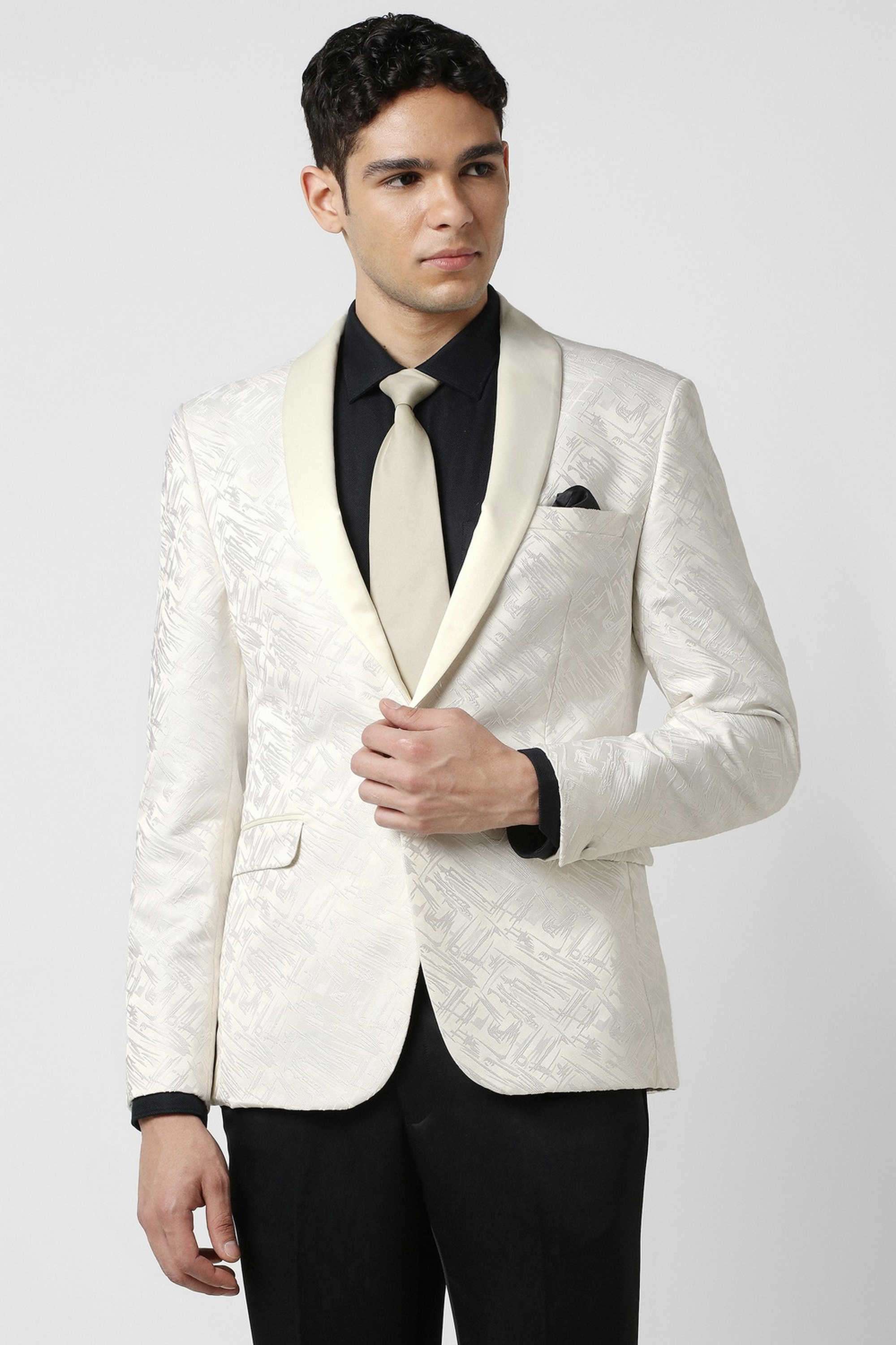 Jacquard-Blended-Fabric-Skinny-Fit-Men-Formal-Wear-Blazer